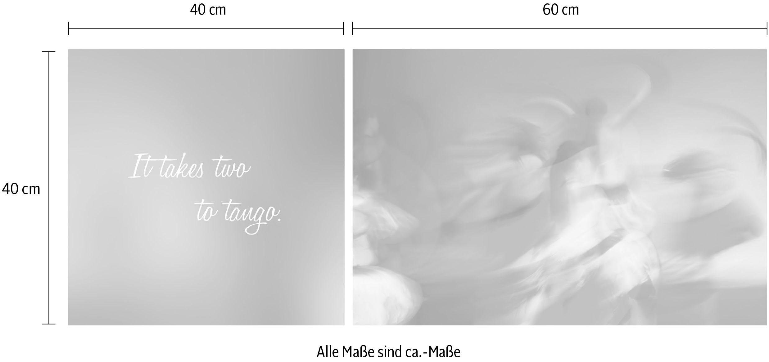 queence Artprint op linnen Tango Premium canvasstof, handgemaakt in Duitsland, uitspraak, 2-delige set (set)