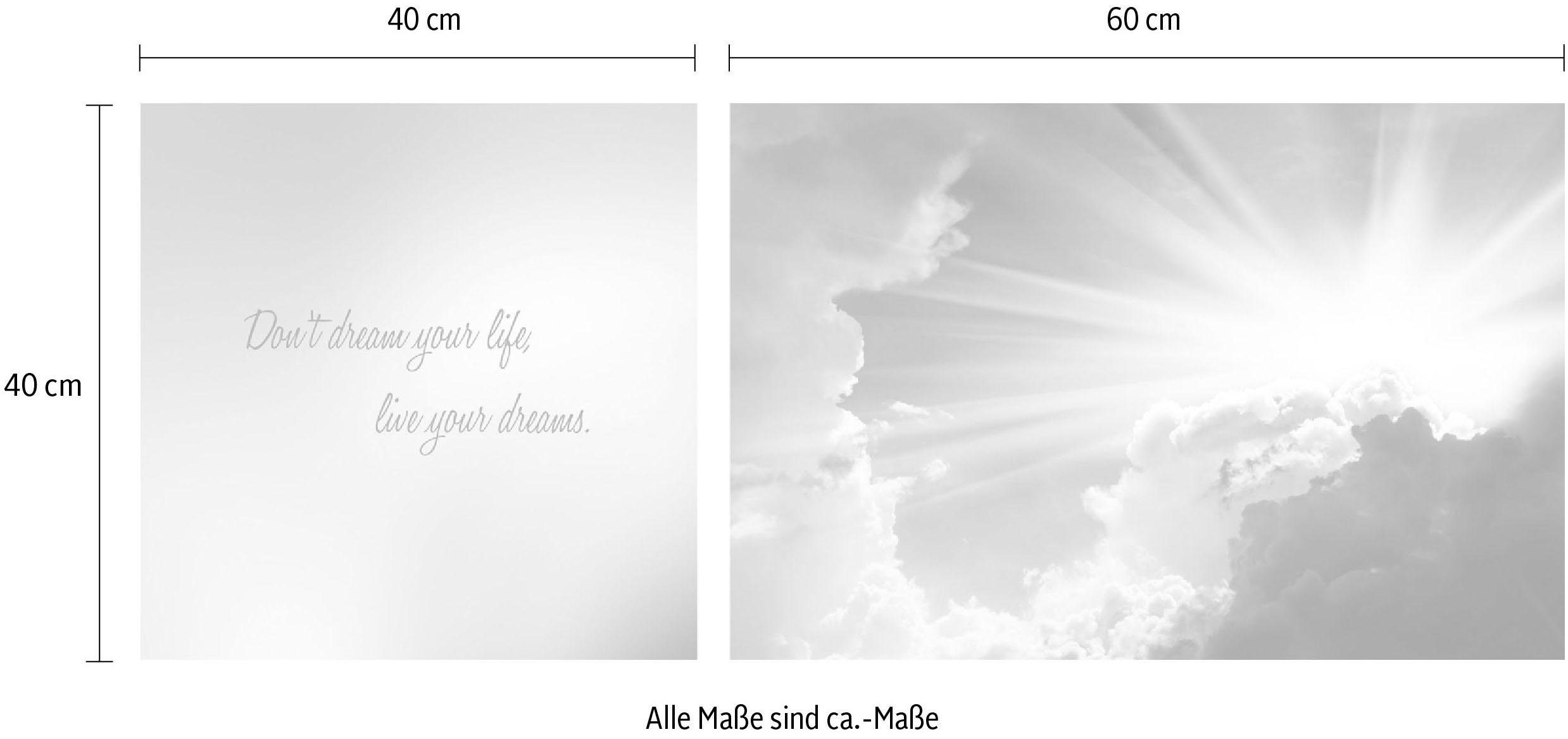 queence Artprint op linnen Dream Premium canvasstof, handgemaakt in Duitsland, uitspraak, 2-delige set (set)