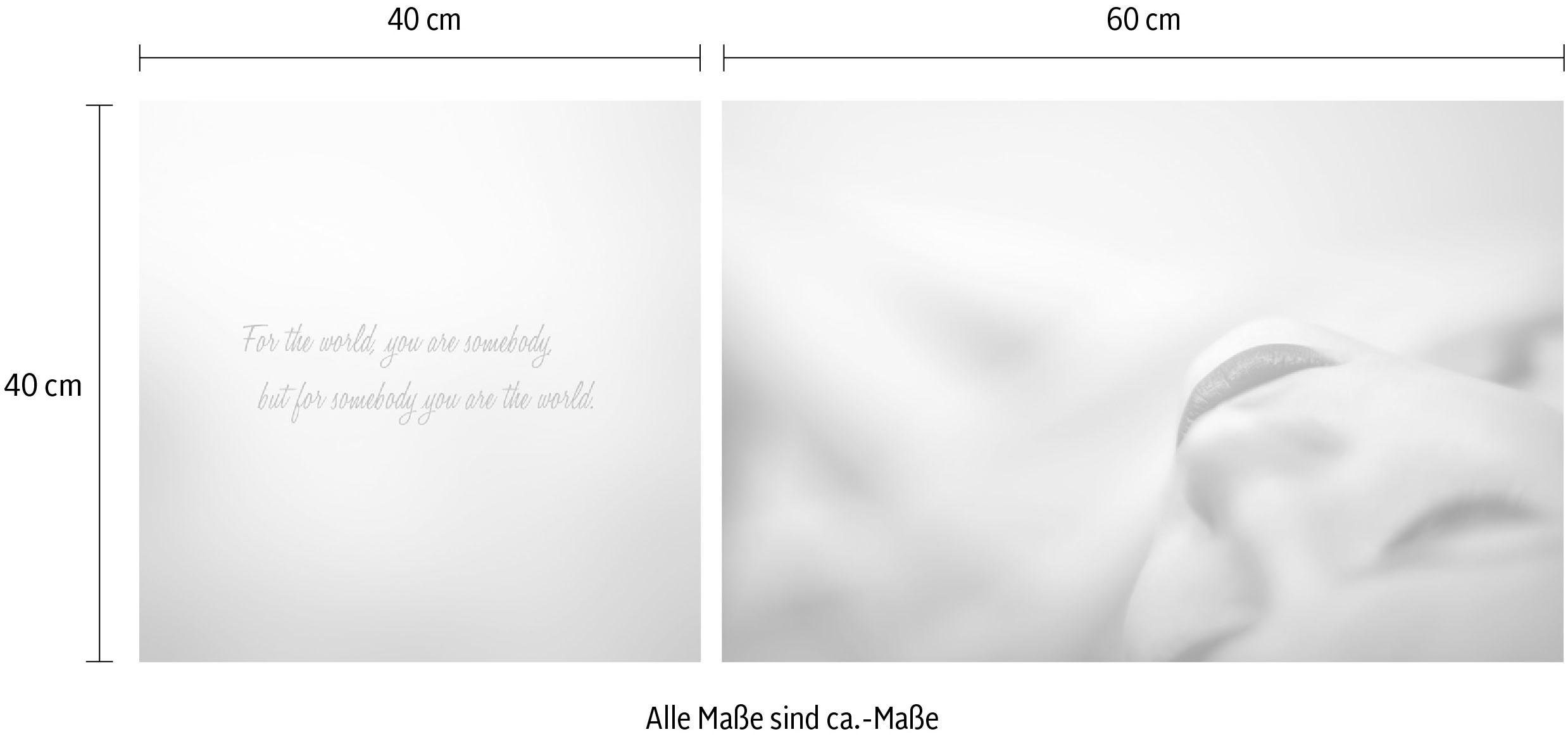 queence Artprint op linnen World Premium canvasstof, handgemaakt in Duitsland, uitspraak, 2-delige set (set)
