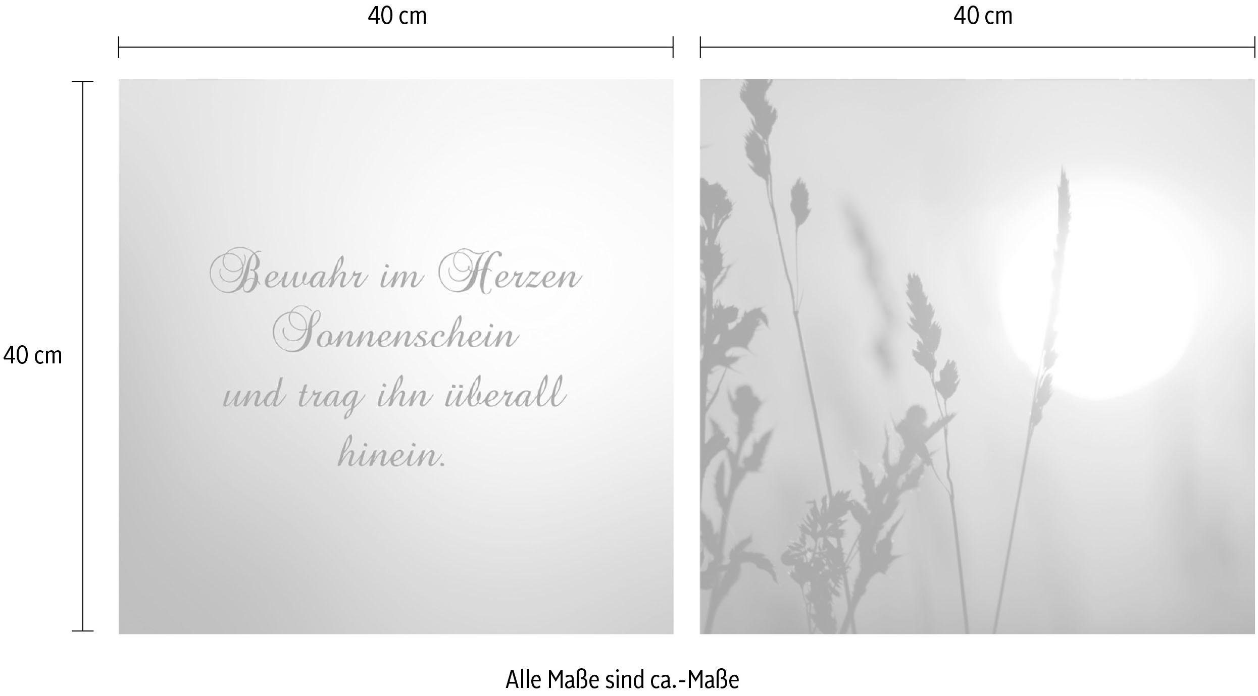 queence Artprint op linnen Zonneschijn Premium canvasstof, handgemaakt in Duitsland, uitspraak, 2-delige set (set)