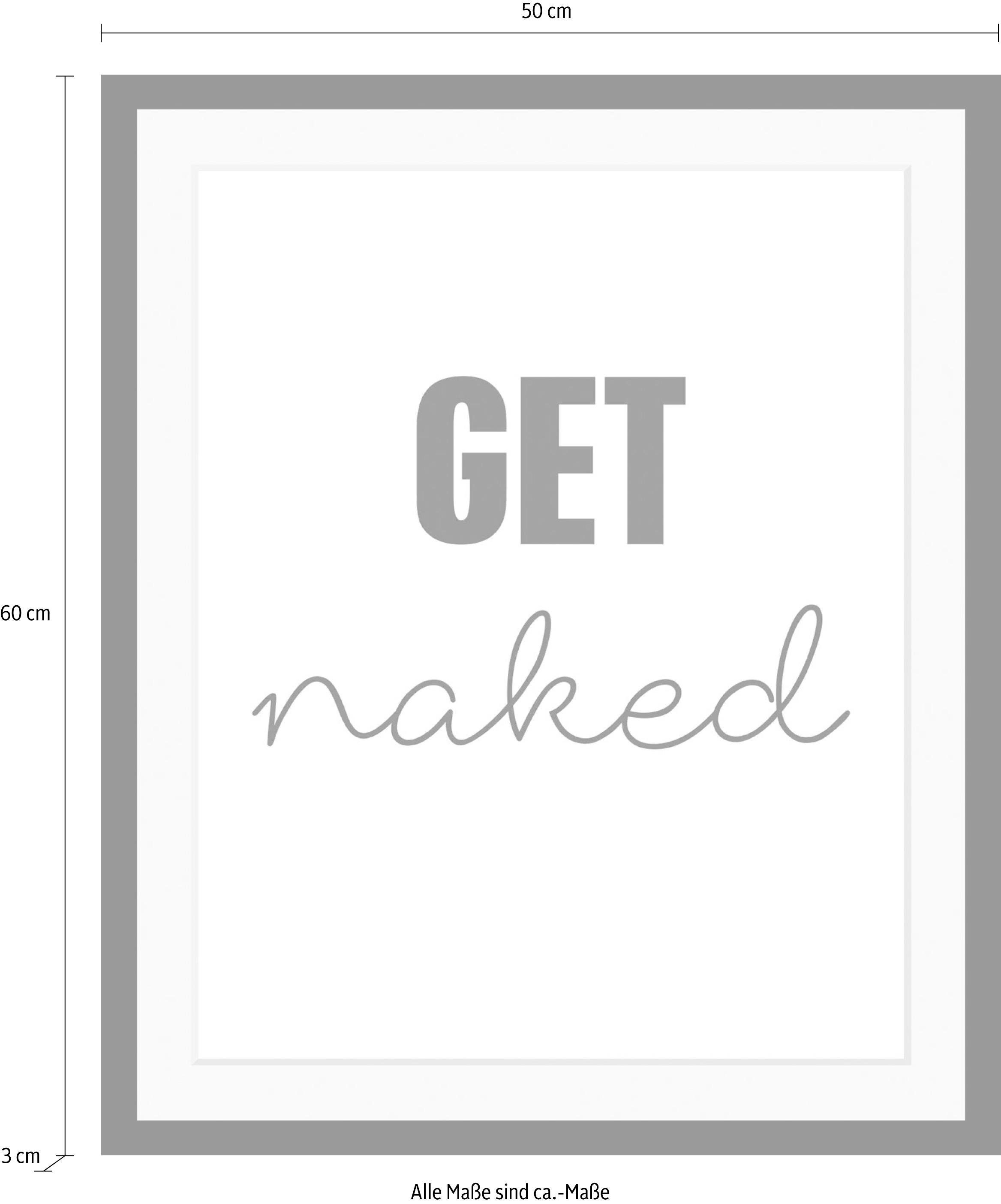 queence Wanddecoratie Get naked HD premium posterdruk incl. houten lijst