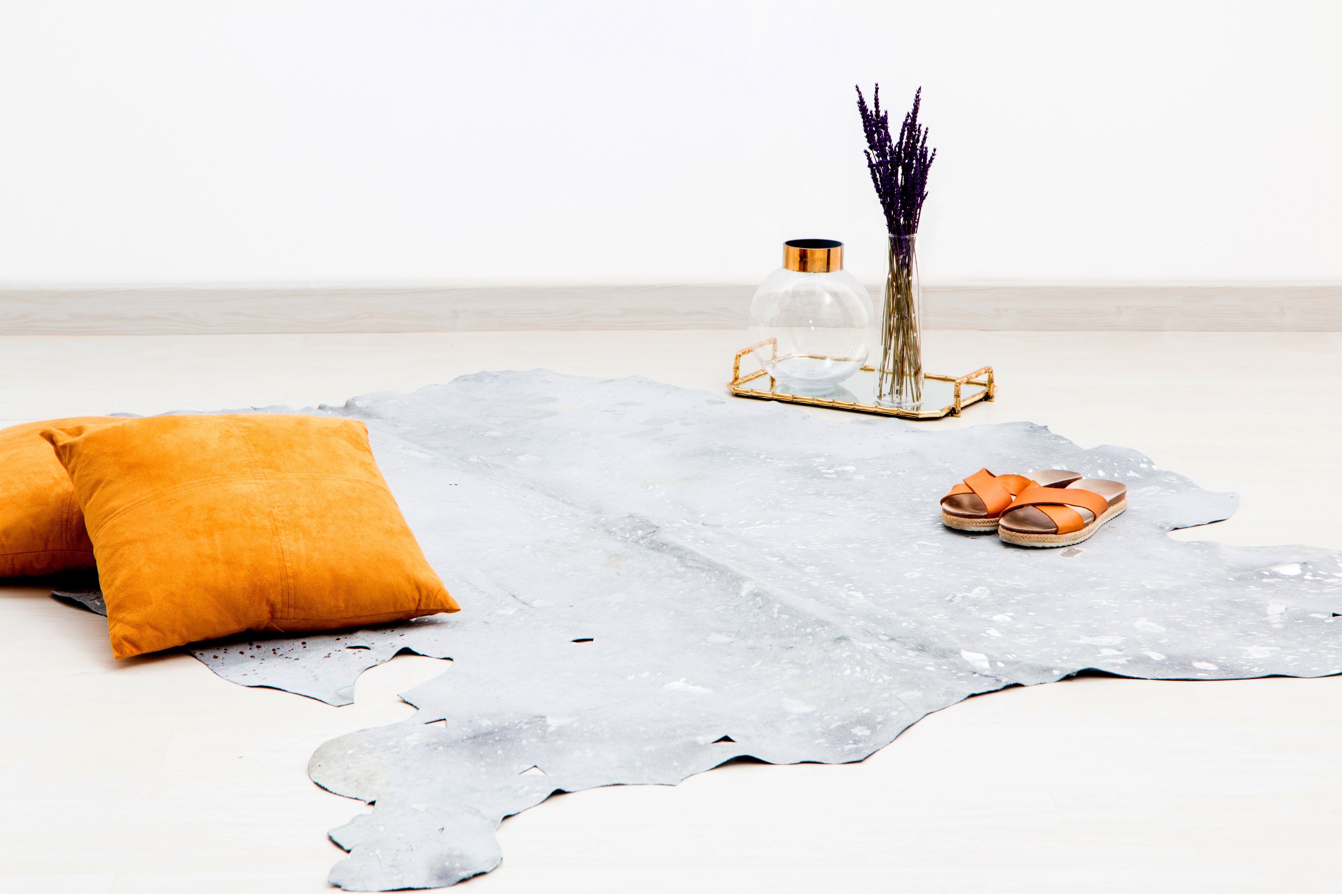 calo-deluxe Vachtvloerkleed Toro 250 echte runderhuid, woonkamer dieren vloerkleden maat 90 cm x 160 cm x 12 mm grijs