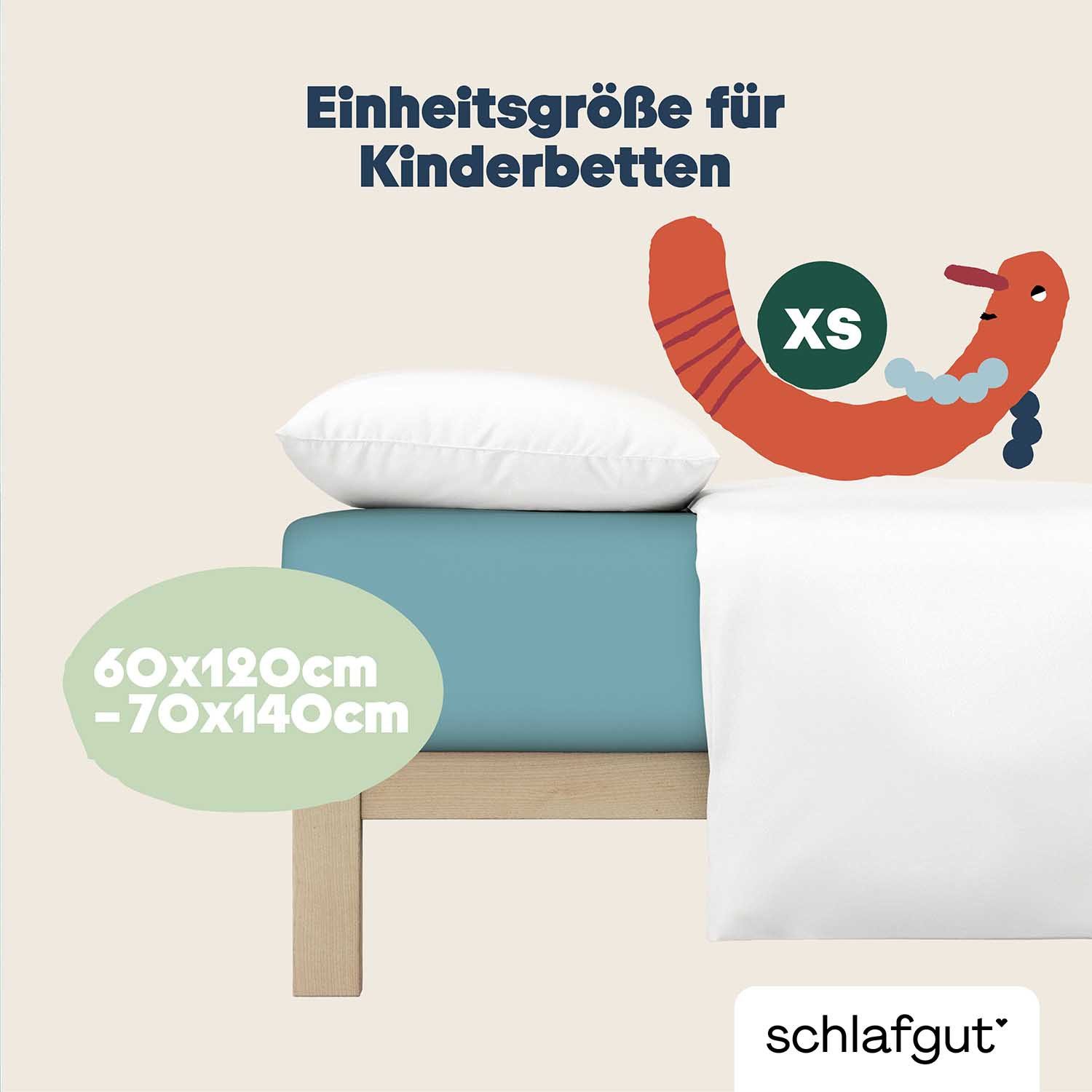 Schlafgut Hoeslaken Casual Mini Spannbettlaken voor kinderen, made in green by oeko-tex® (1 stuk)