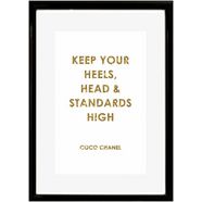 leonique wanddecoratie quote: keep your heels, … 30-40 cm, ingelijst wit