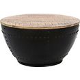 byliving salontafel bowl materialenmix van massief hout en metaal bruin