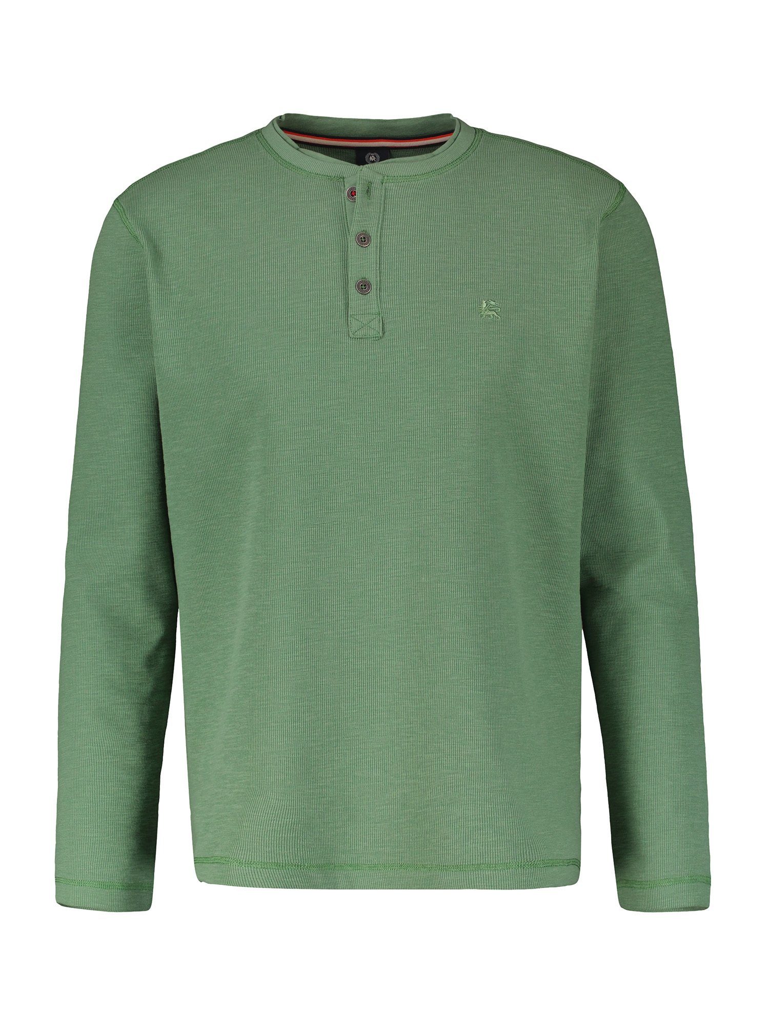 Lerros Shirt met lange mouwen LERROS serafino in structuurkwaliteit