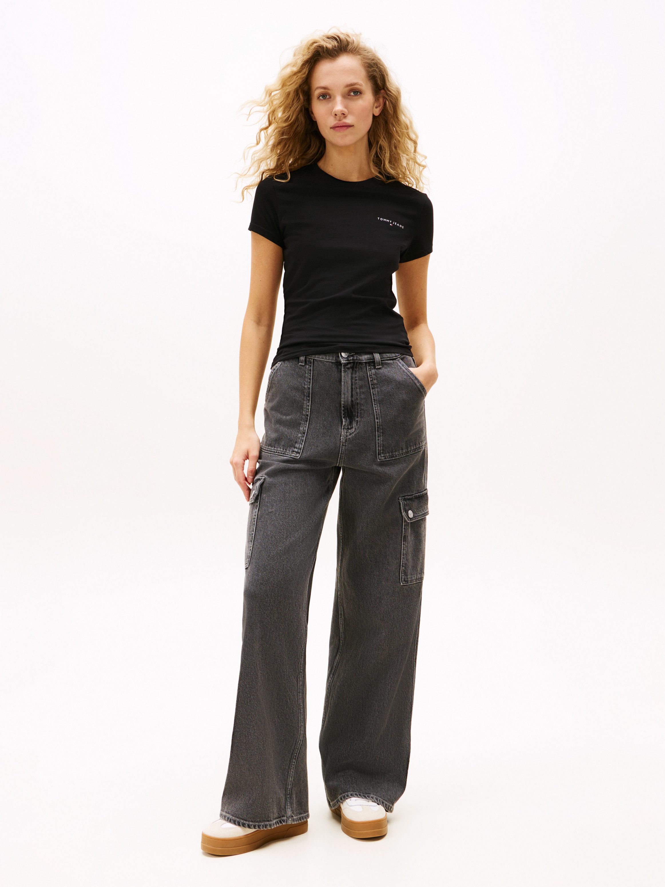 TOMMY JEANS Shirt met korte mouwen TJW SLIM LINEAR SS TEE EXT