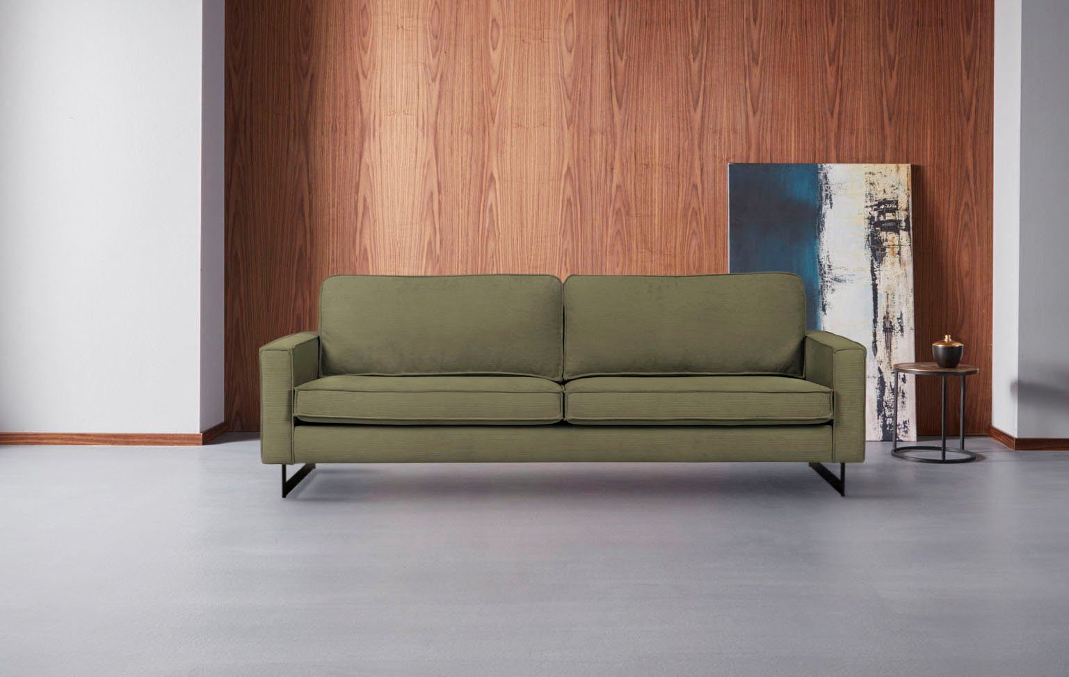 Places of Style 3-zitsbank Maxi-uitvoering Pinto, 236 cm, cord, chenille, leerlook