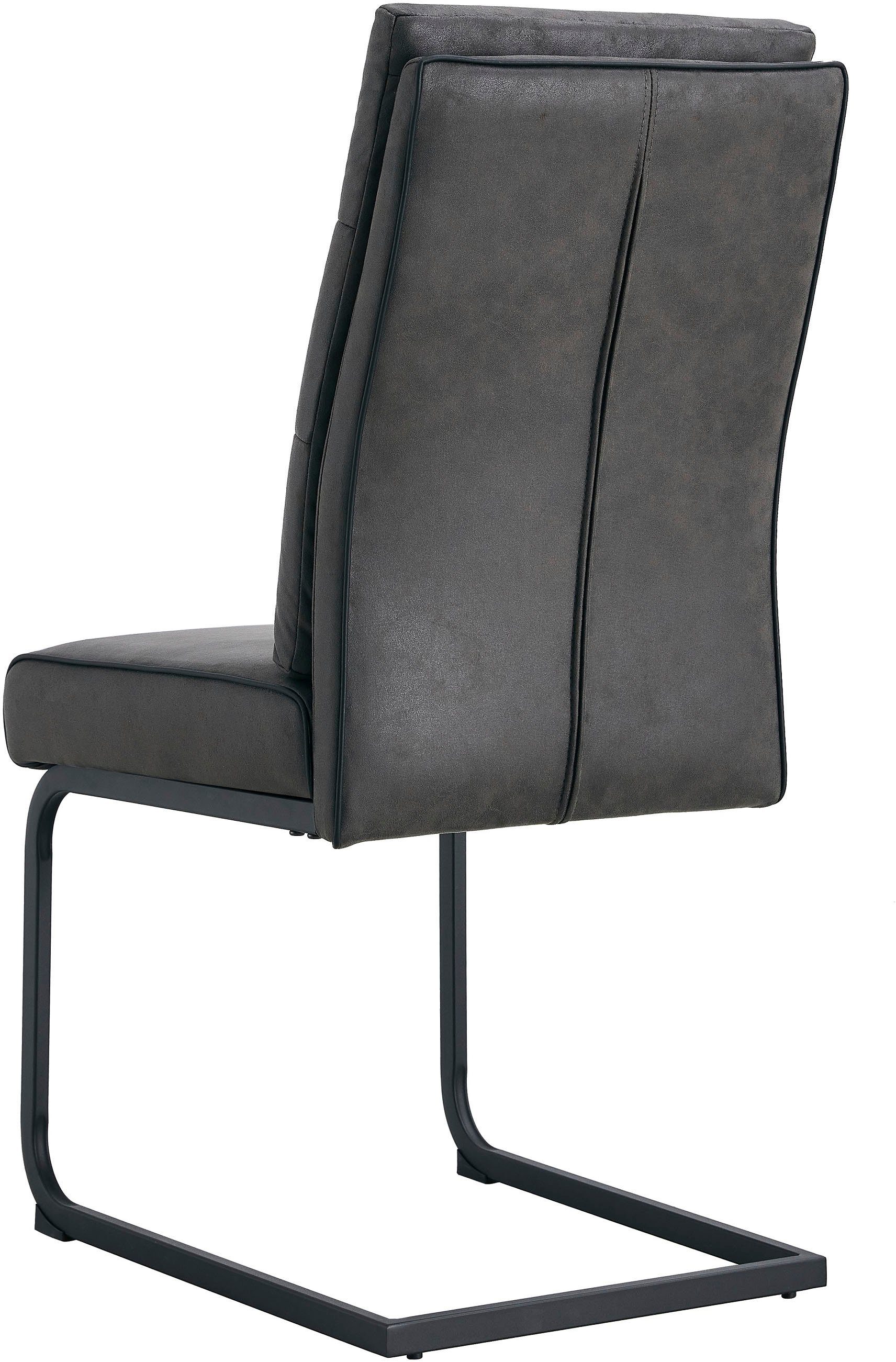 Duo Collection Vrijdragende stoel Marga sledestoel, set van 2 extra verdikking met pocketveringskern, glijders voor de veiligheid (set, 2 stuks)