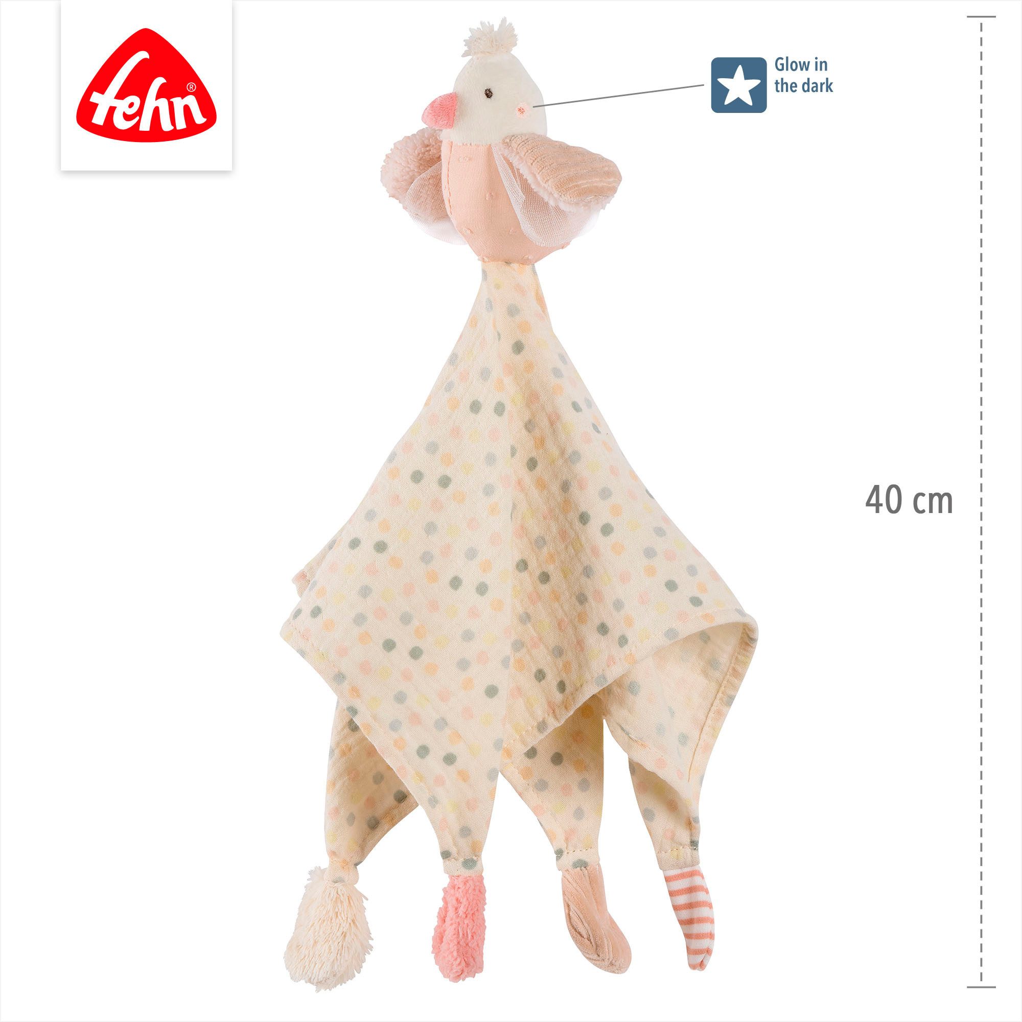 Fehn Knuffeldoek FeehnLAND, mousseline Vogel