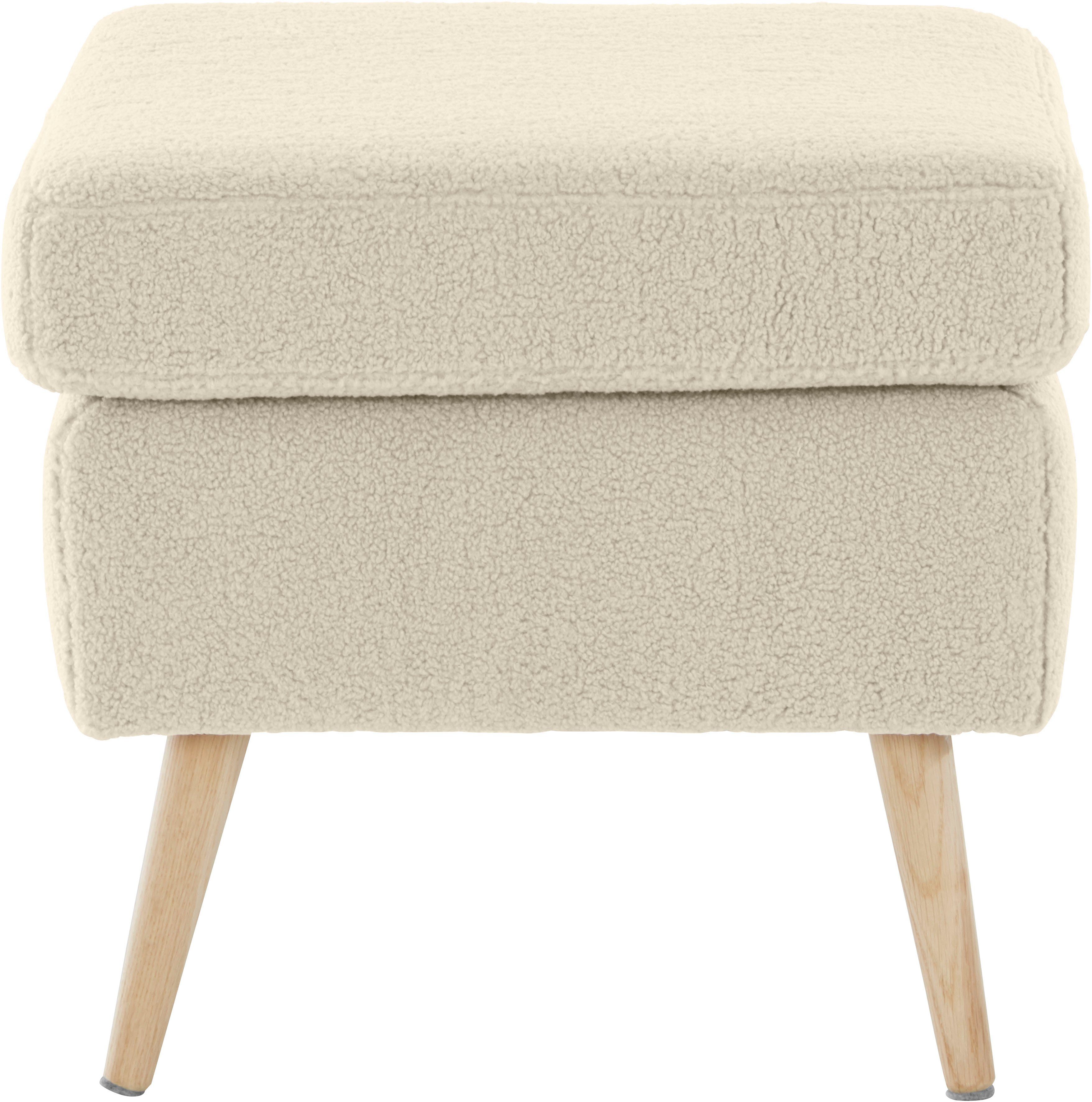 Guido Maria Kretschmer Home&Living Hocker Salla Overtrekstof ook in luxe-microvezel in imitatiebont-look