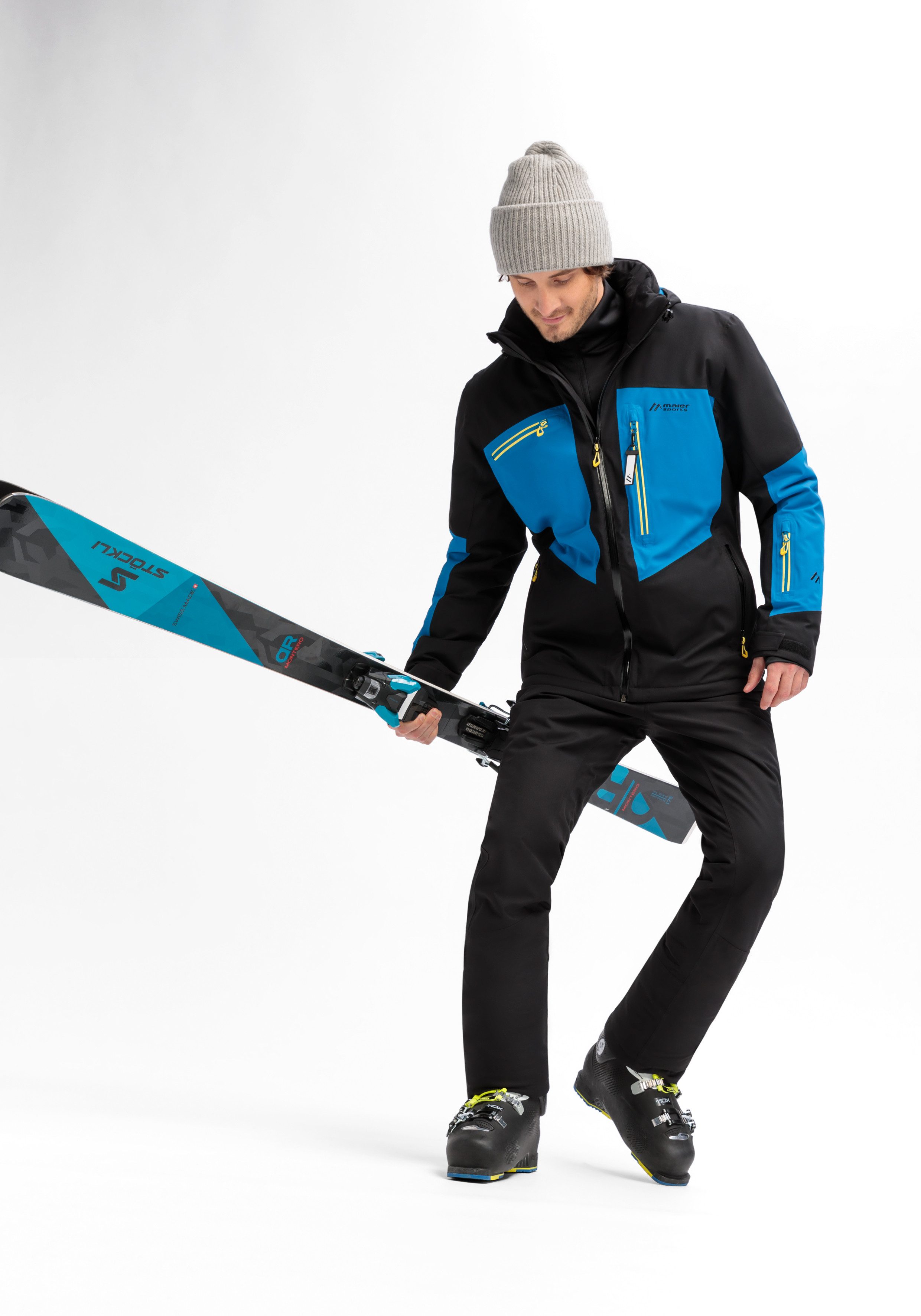 Maier Sports Ski-jack Beskid Heren winterjack met ritszakken en capuchon waterdicht