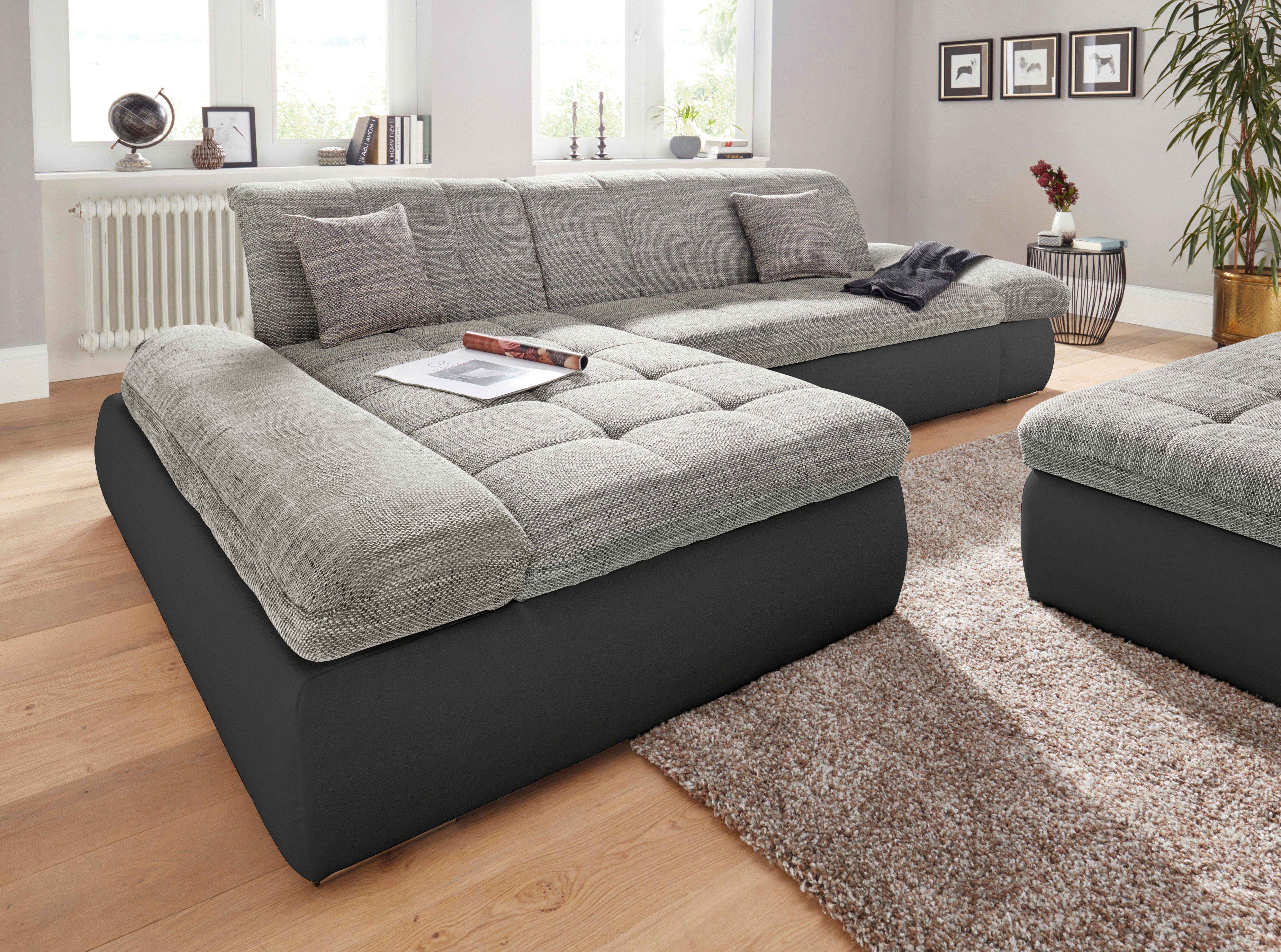 DOMO collection Hoekbank PB Moric optioneel met slaapfunctie en armsteunverstelling U-vorm
