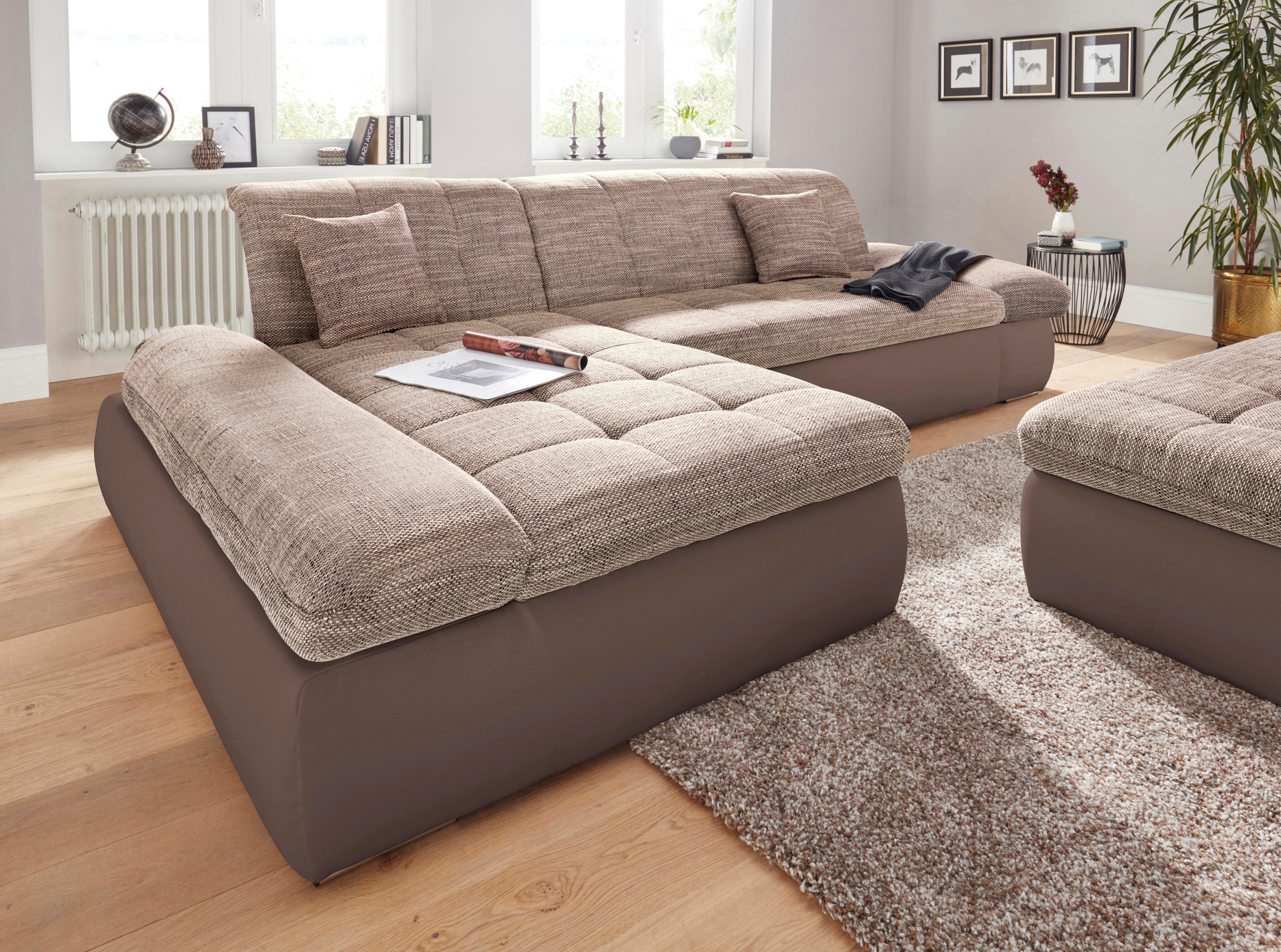DOMO collection Hoekbank PB Moric optioneel met slaapfunctie en armsteunverstelling U-vorm