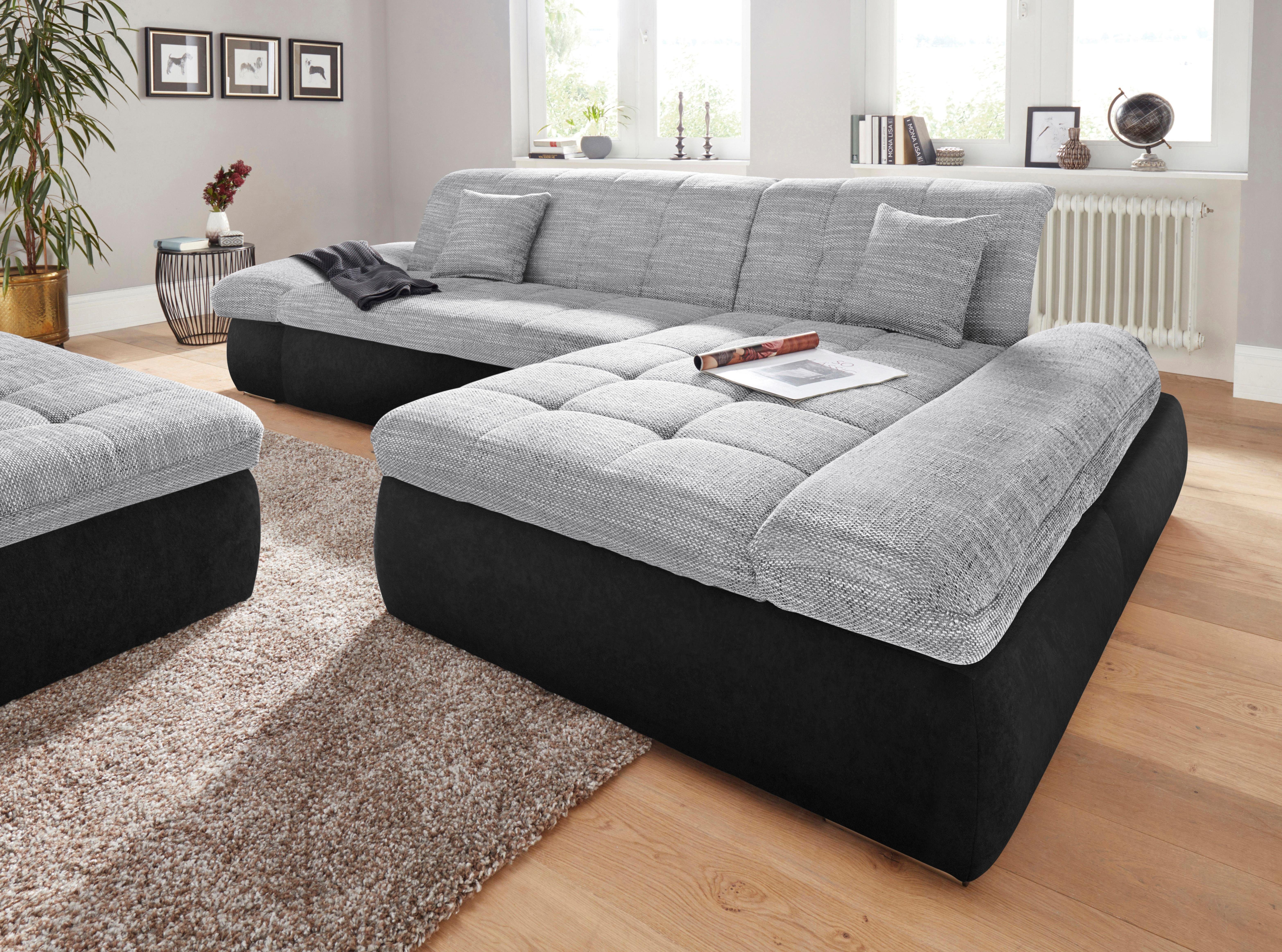 DOMO collection Hoekbank PB Moric optioneel met slaapfunctie en armsteunverstelling U-vorm
