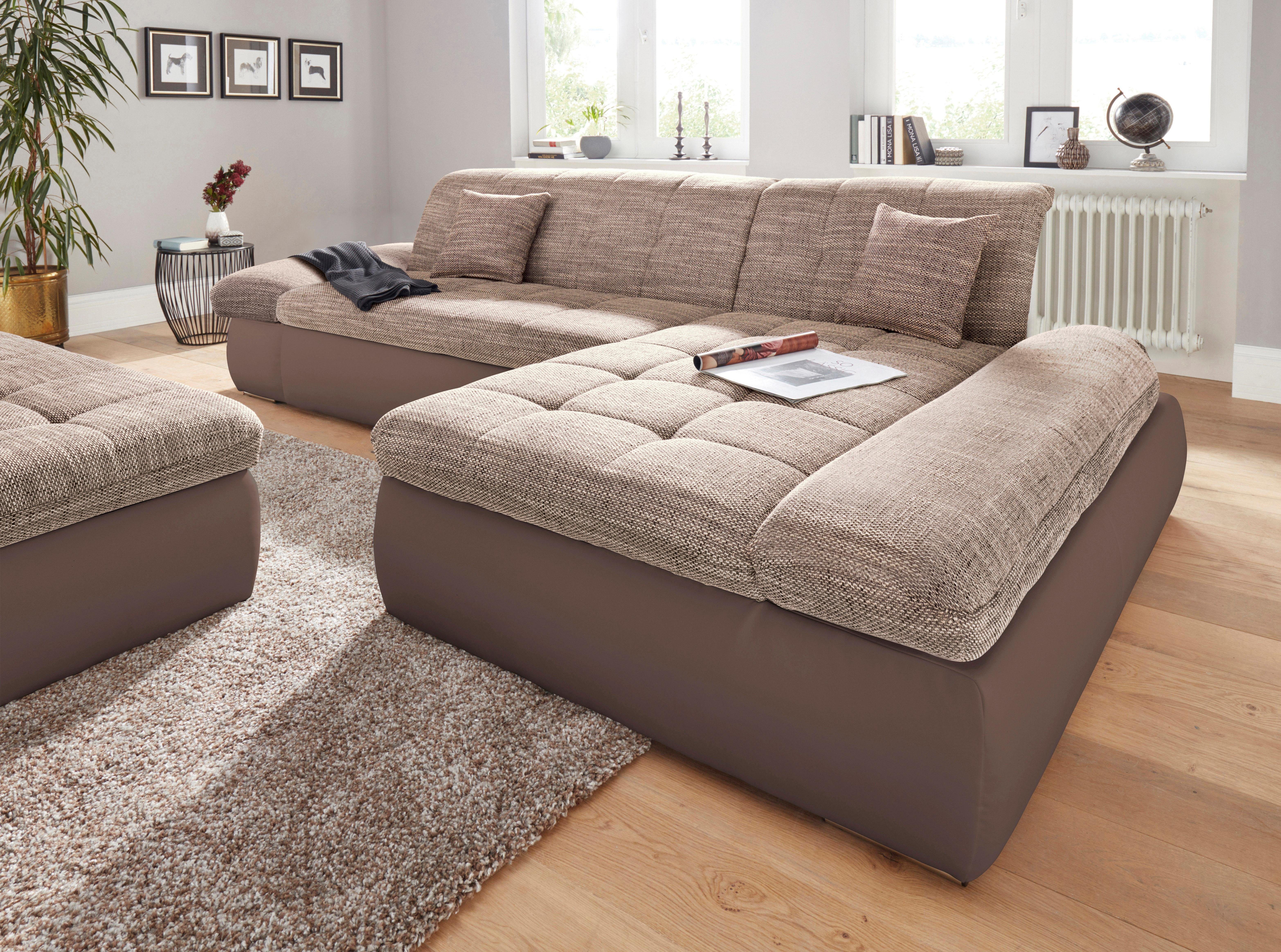 DOMO collection Hoekbank PB Moric optioneel met slaapfunctie en armsteunverstelling U-vorm