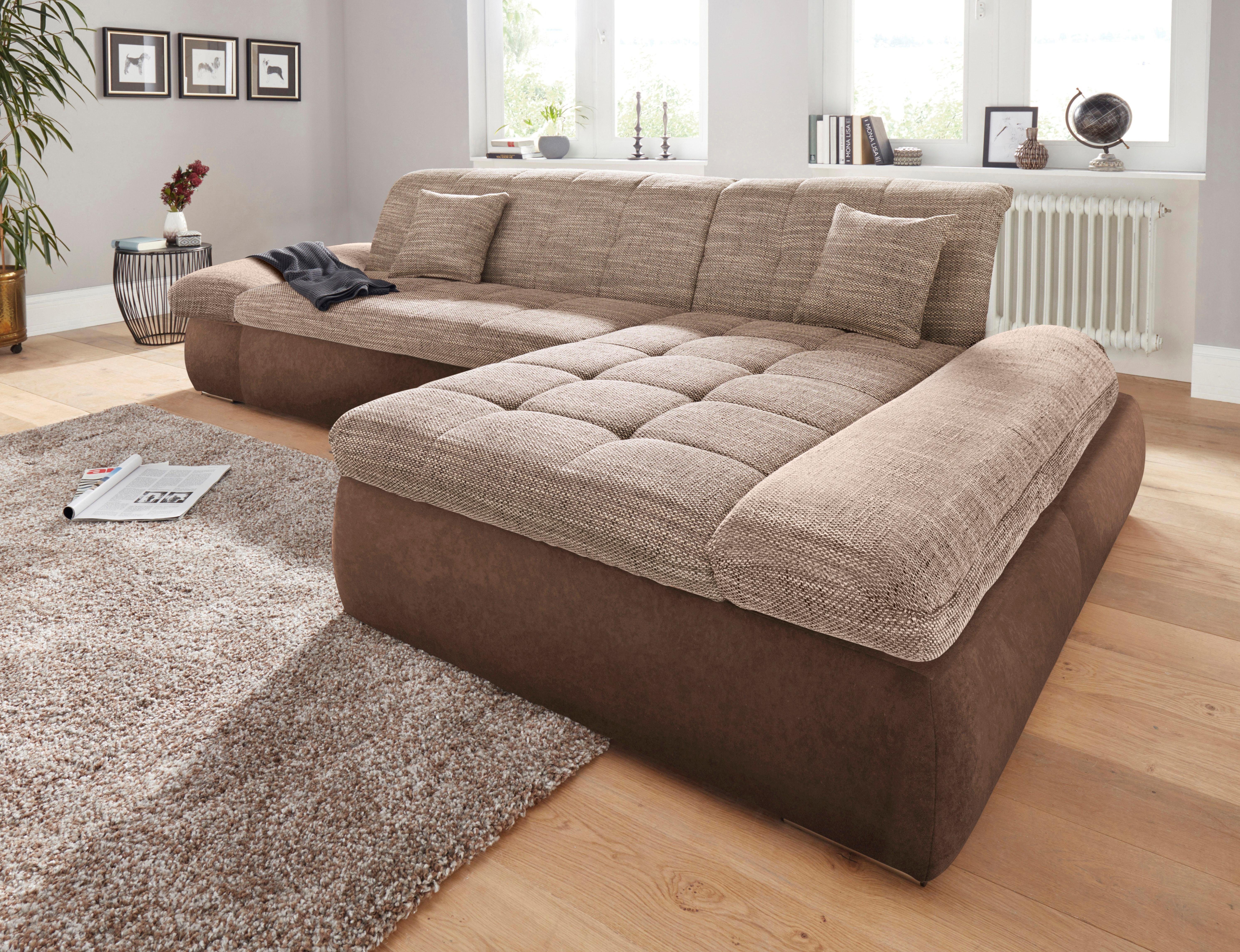 DOMO collection Hoekbank PB Moric optioneel met slaapfunctie en armsteunverstelling U-vorm