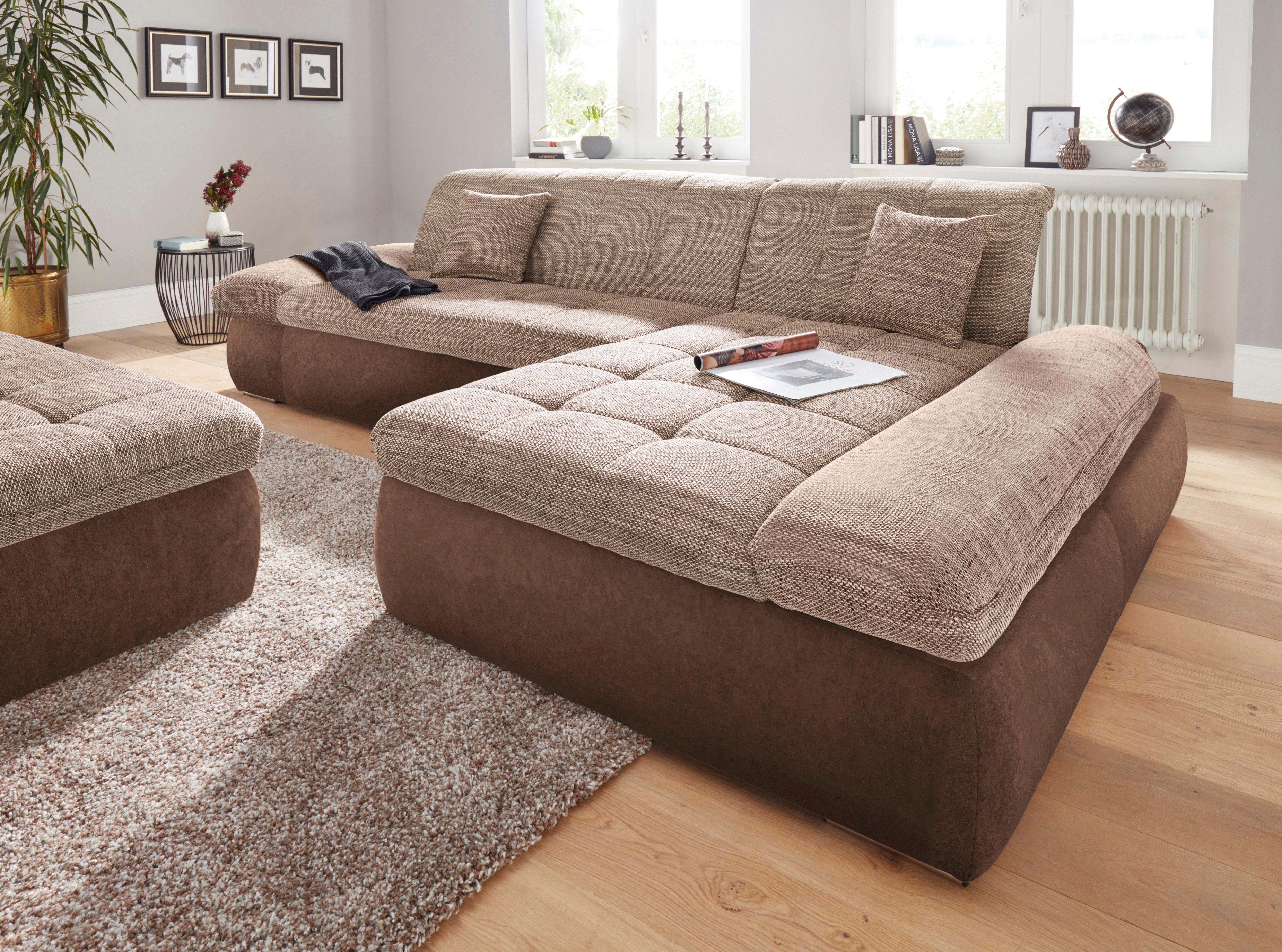 DOMO collection Hoekbank PB Moric optioneel met slaapfunctie en armsteunverstelling U-vorm