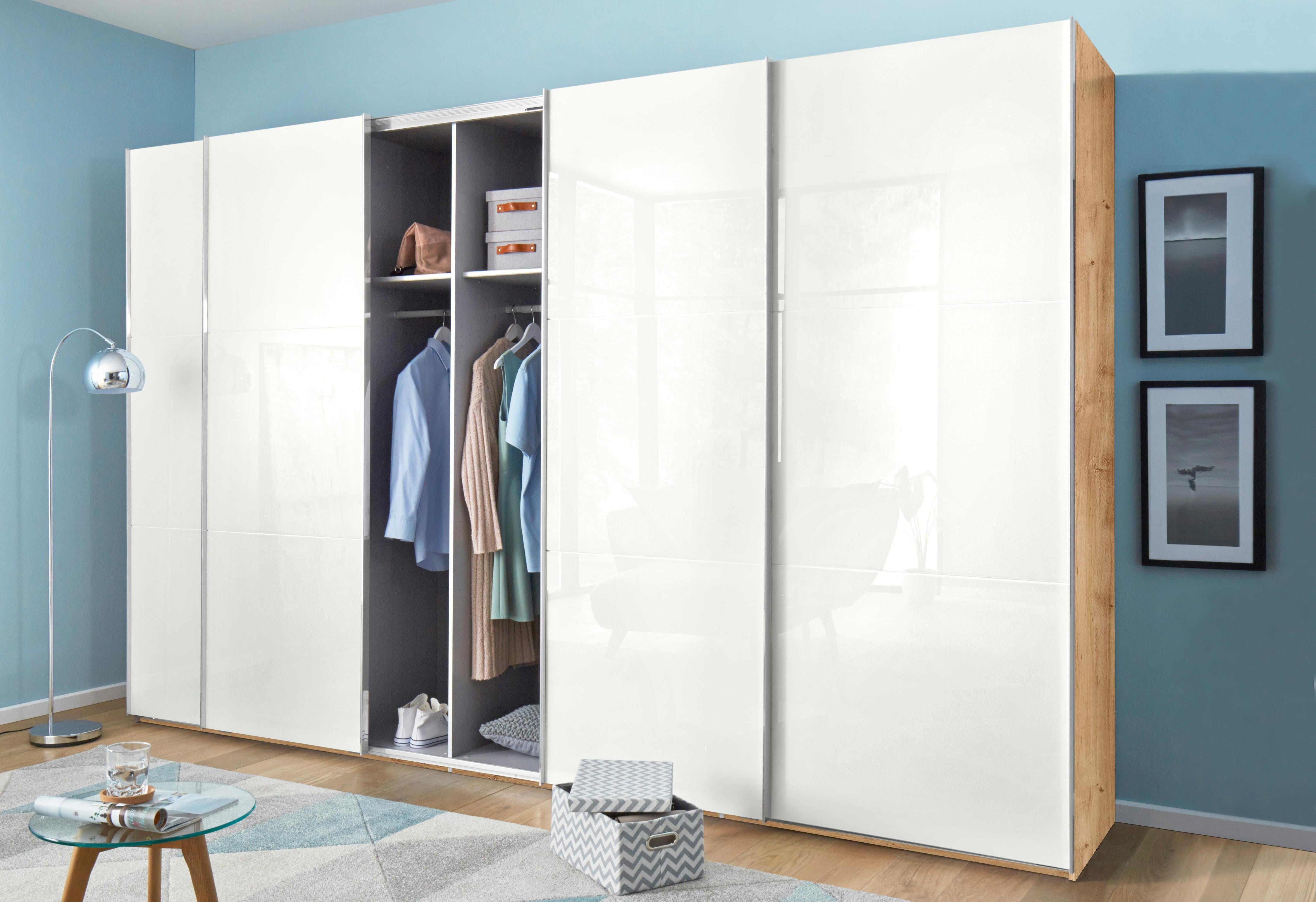 Wimex Zweefdeurkast Level by fresh to go met glazen deuren en synchroon openen