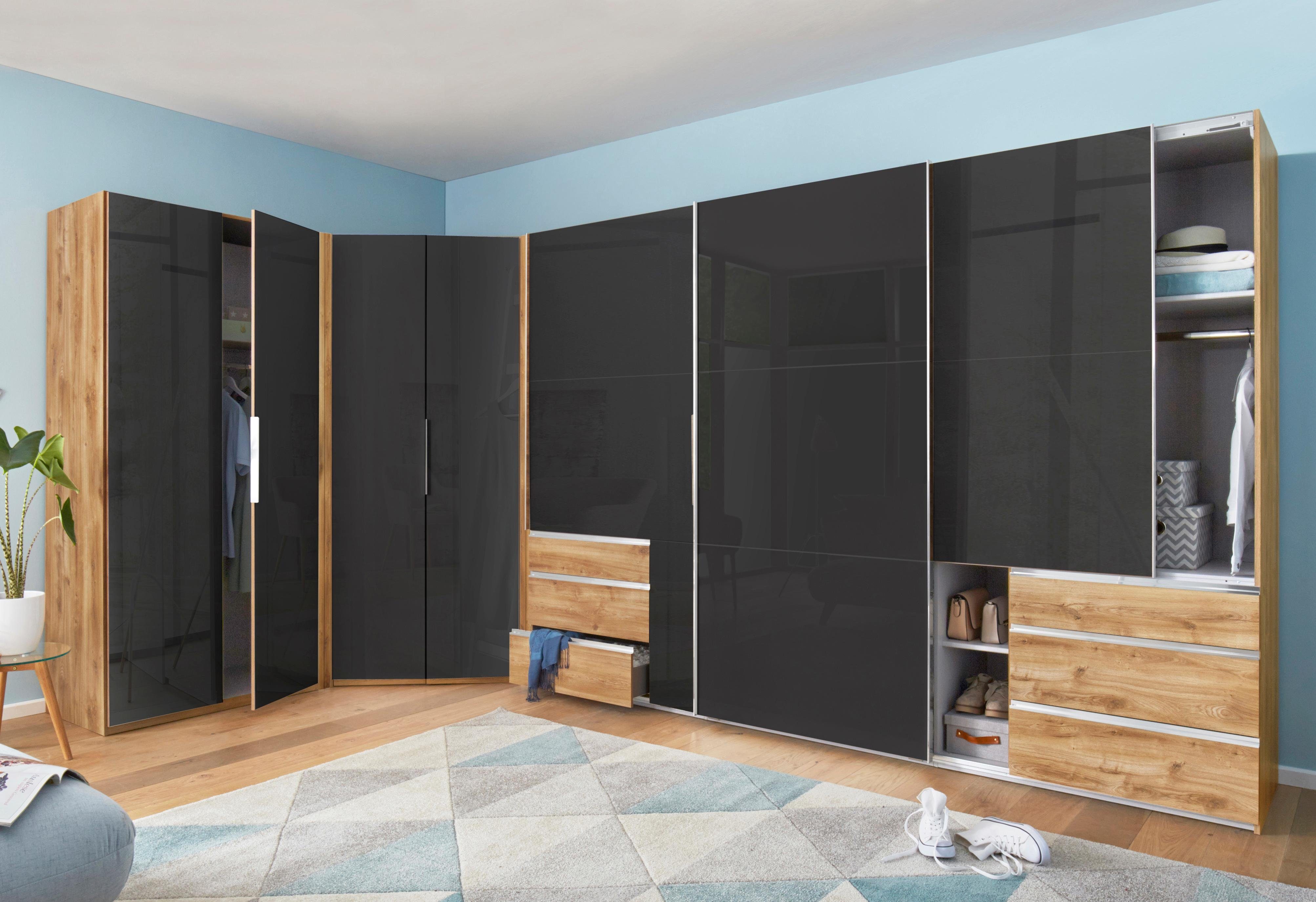 Wimex Kledingkast Level by fresh to go Deuren over het gehele oppervlak met gekleurd glas