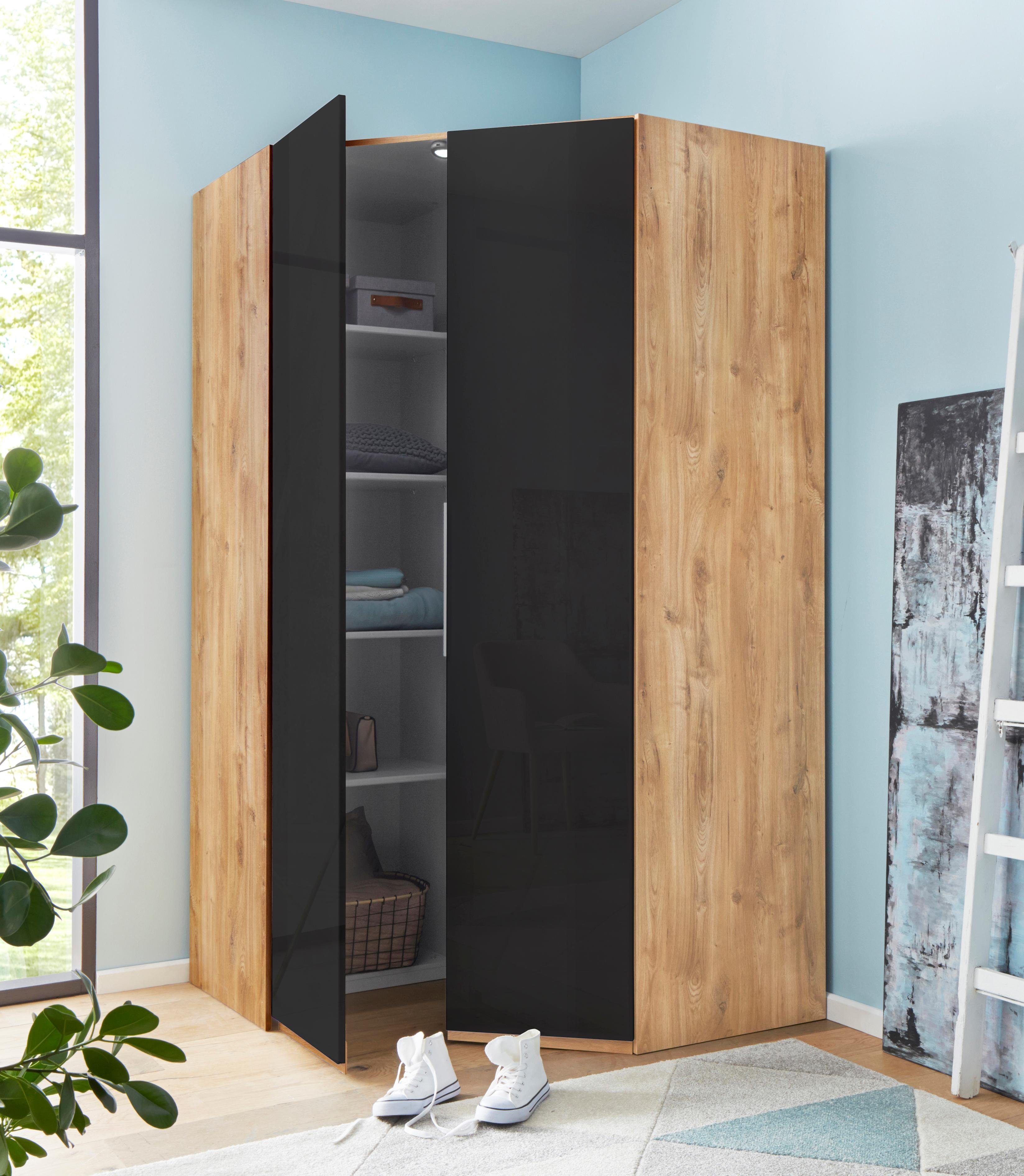 Wimex Hoekkledingkast Level by fresh to go hoekkasten maat 216 cm bruin