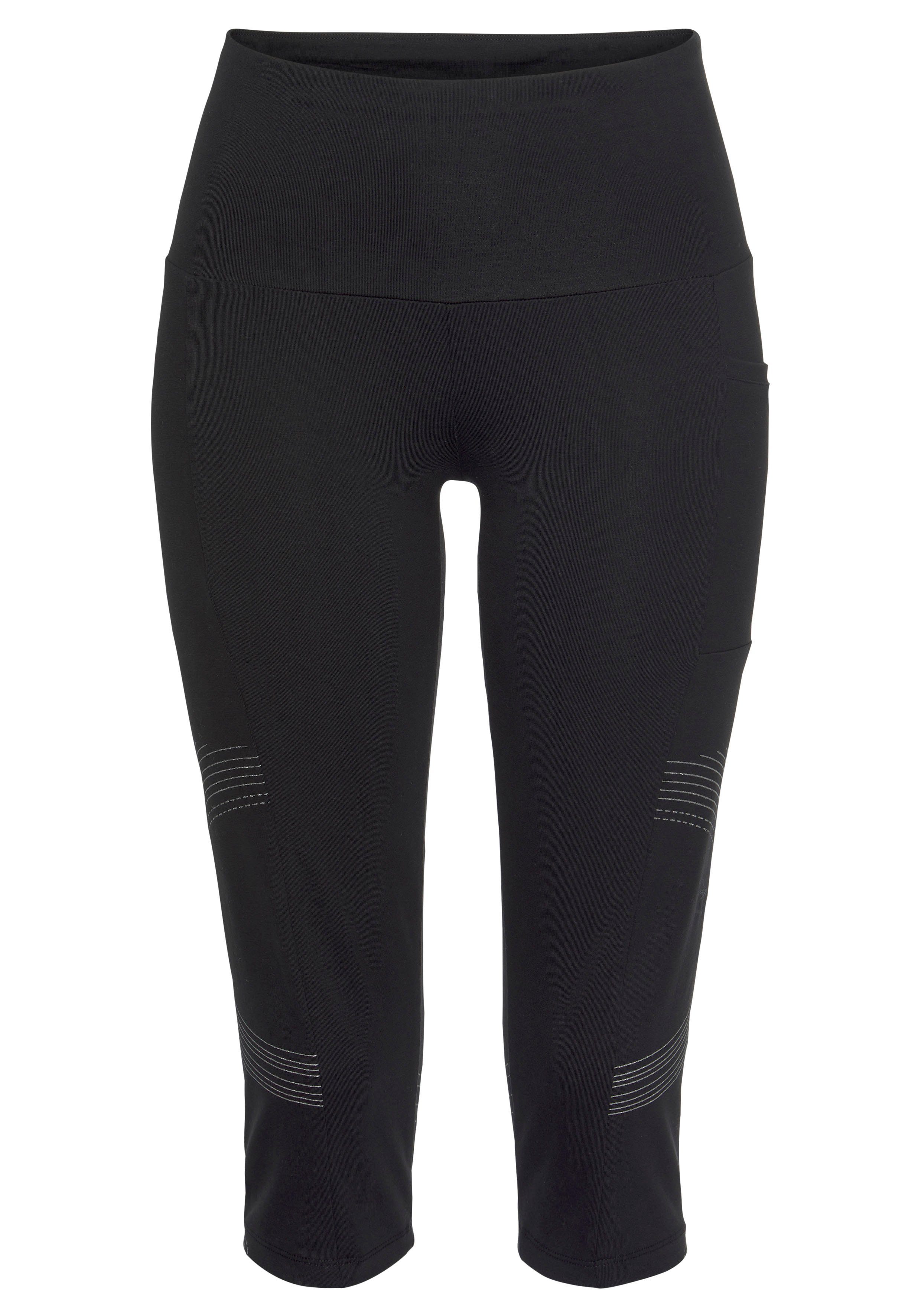 active by Lascana Caprilegging met optisch reflecterende print en tasje voor de mobiele telefoon
