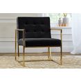 guido maria kretschmer homeliving fauteuil silwai met mooi metalen frame en fluweelbekleding, zithoogte 44 cm zwart