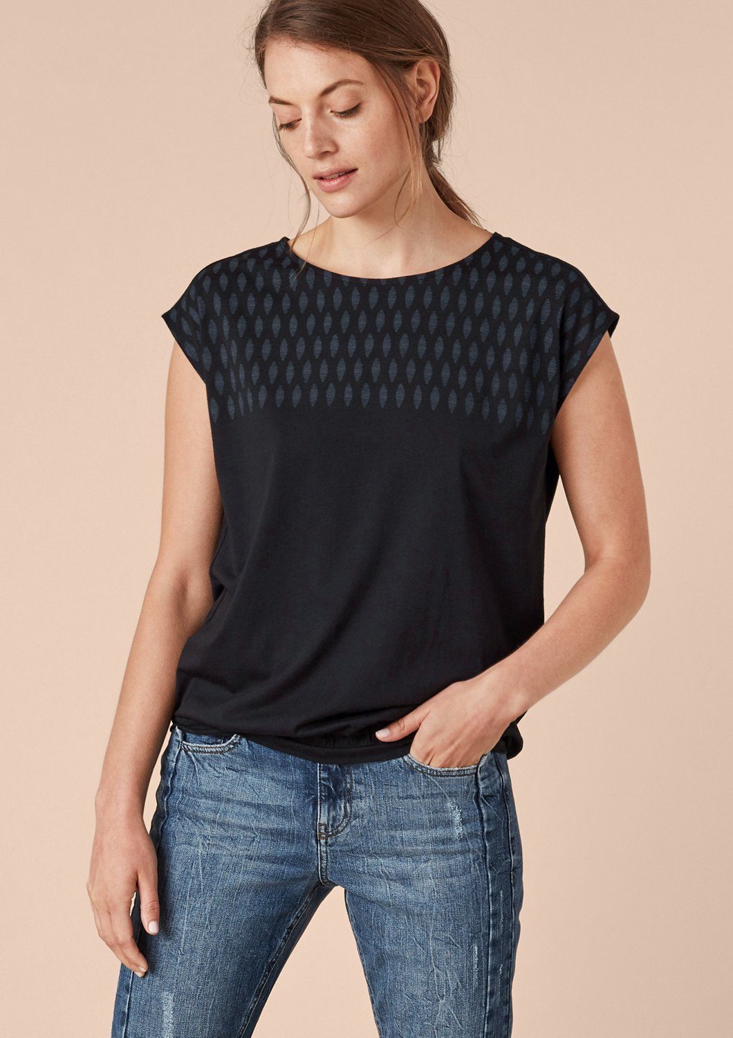 Triangle NU 15% KORTING: TRIANGLE Modal shirt met bedrukte pas