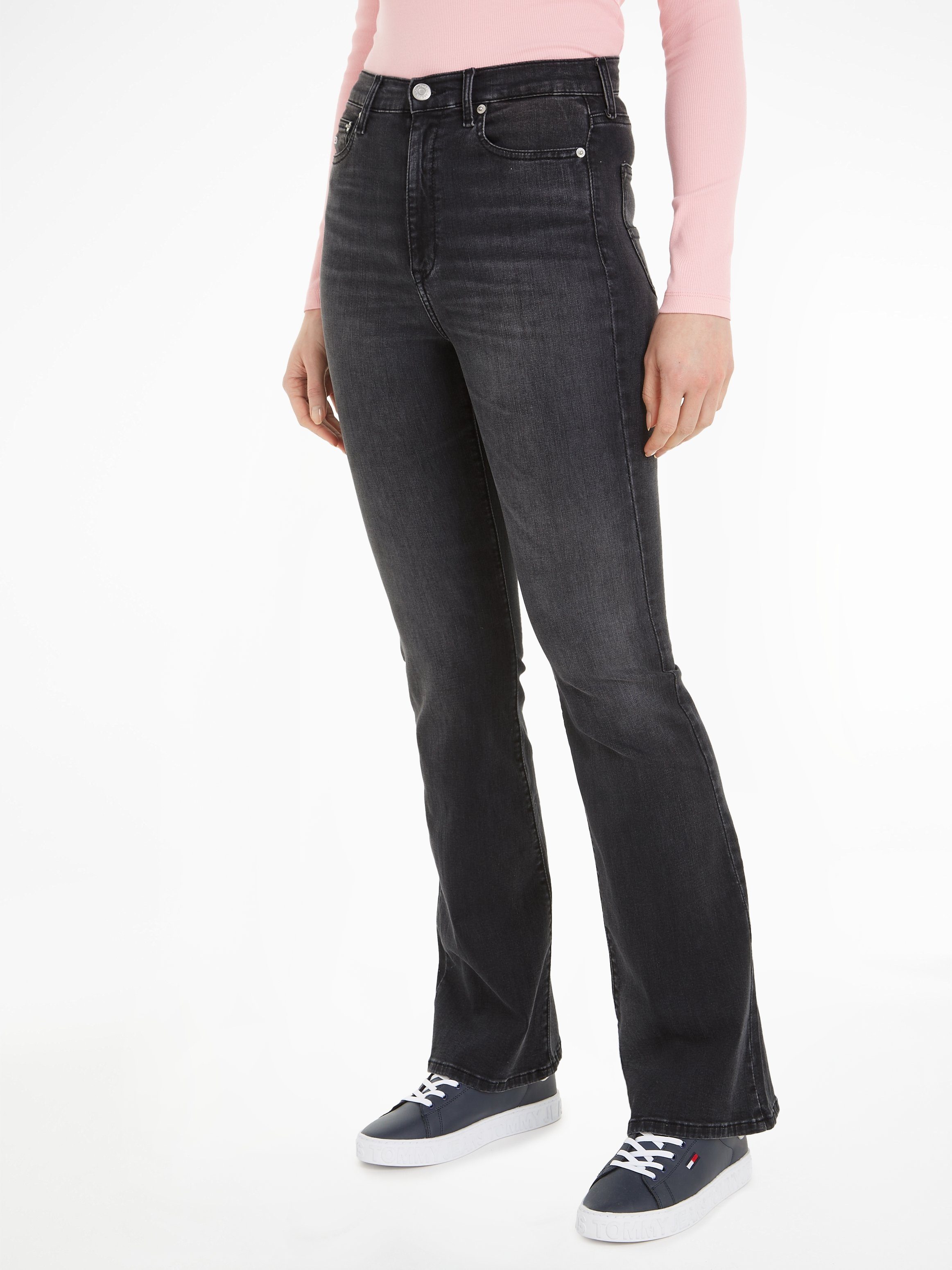 Tommy Jeans high waist flared jeans Sylvia black denim