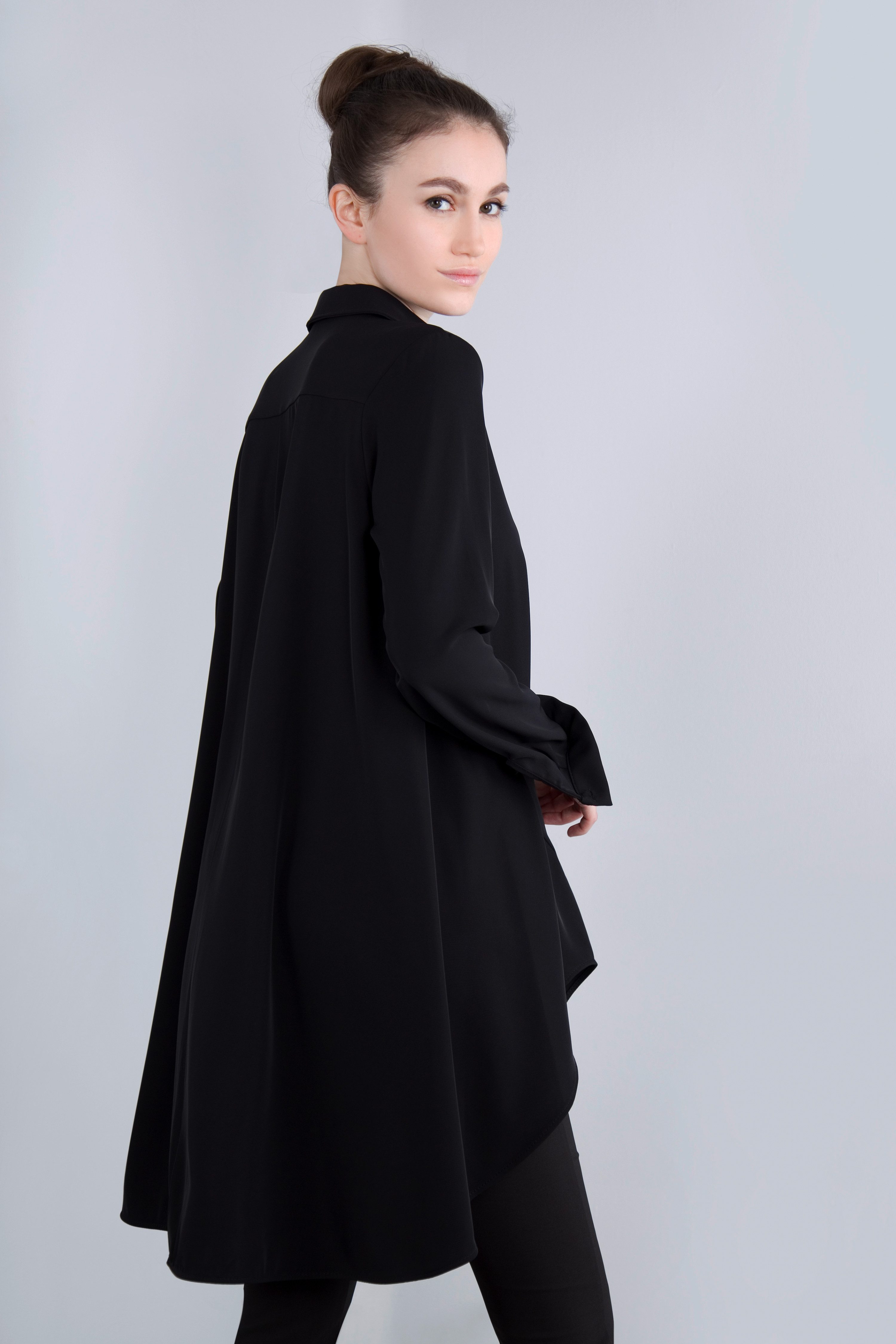 IMPERIAL Klassieke blouse IMP-C ED3BEW soepele voor kort, achter lang-blouse