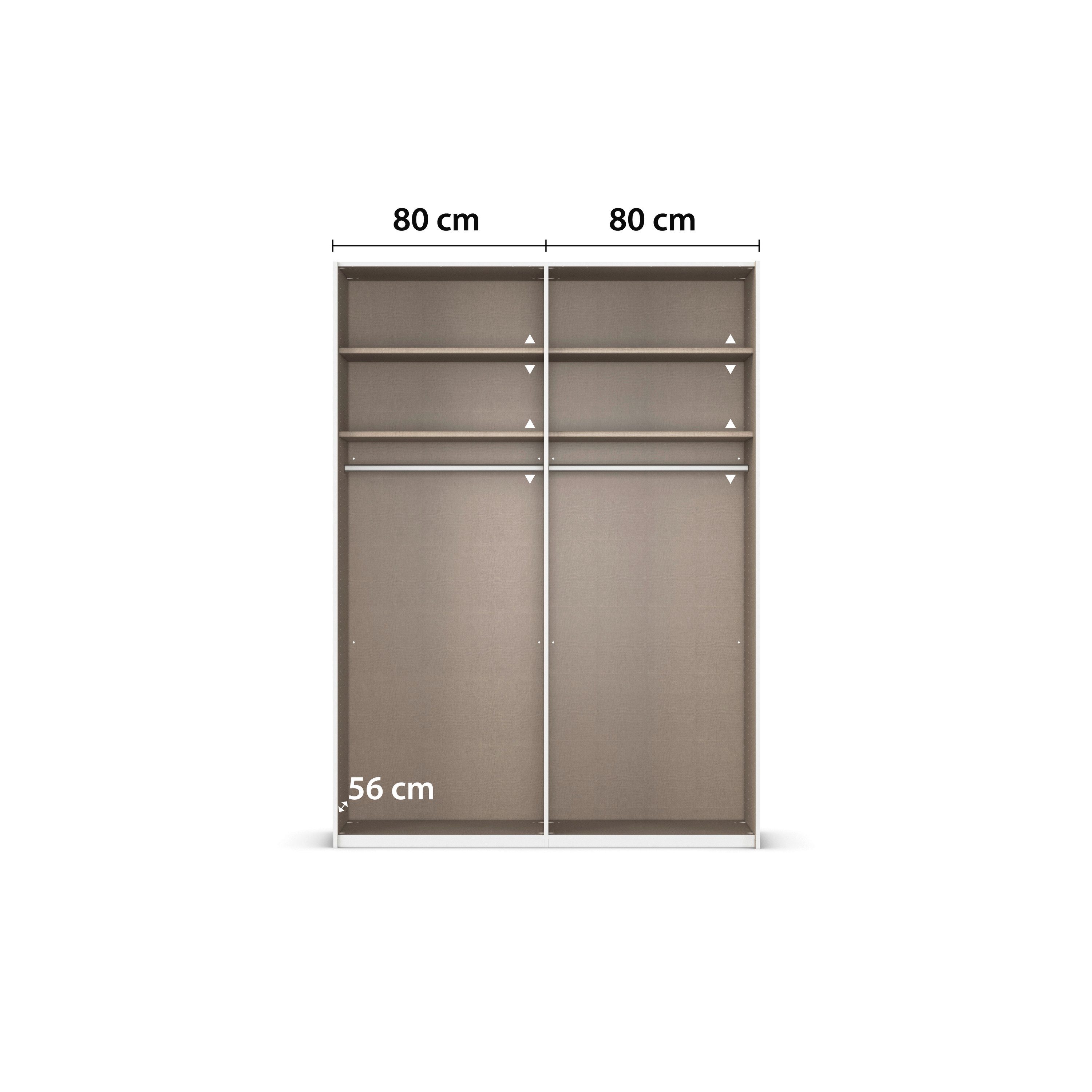 rauch Schuifdeurkast Kledingkast Kast Garderobe Slaapkamerkast EVELYN in elegante stijl met spiegel 5 breedtes veel opbergruimte made in germany
