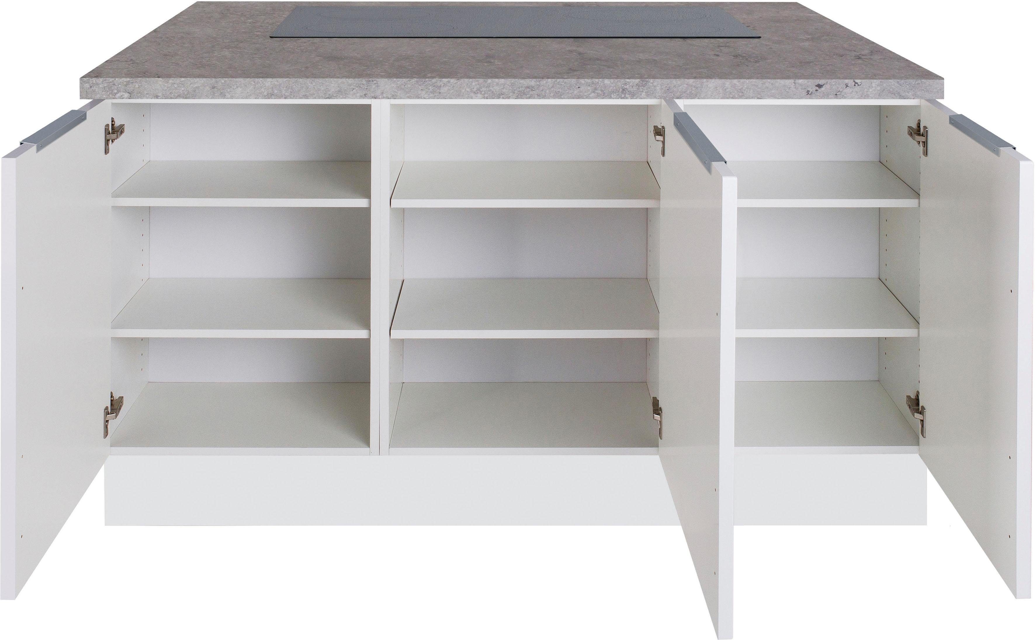 OPTIFIT Kookeiland Tara met volledige uittrekbaarheid en soft-close functie, breedte 150 x 95 cm