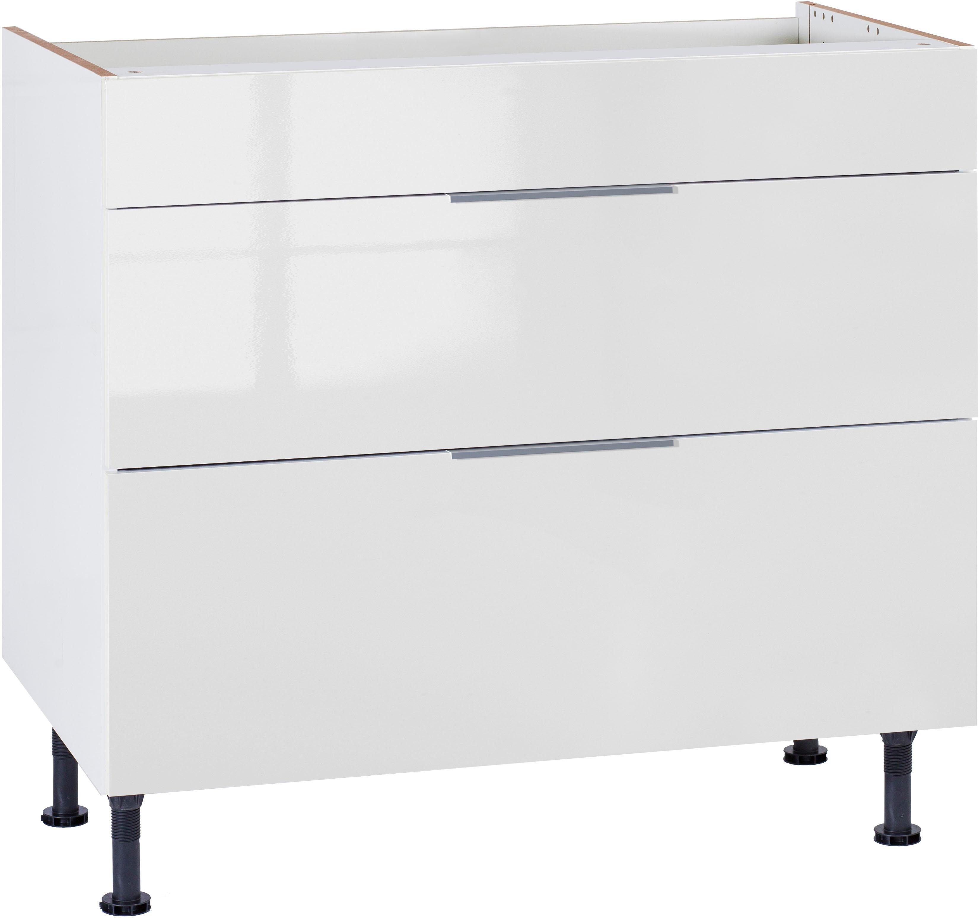 OPTIFIT Ombouwkast voor fornuis Tara volledig uittrekbaar en soft-closefunctie, breedte 90 cm ombouwkasten wit