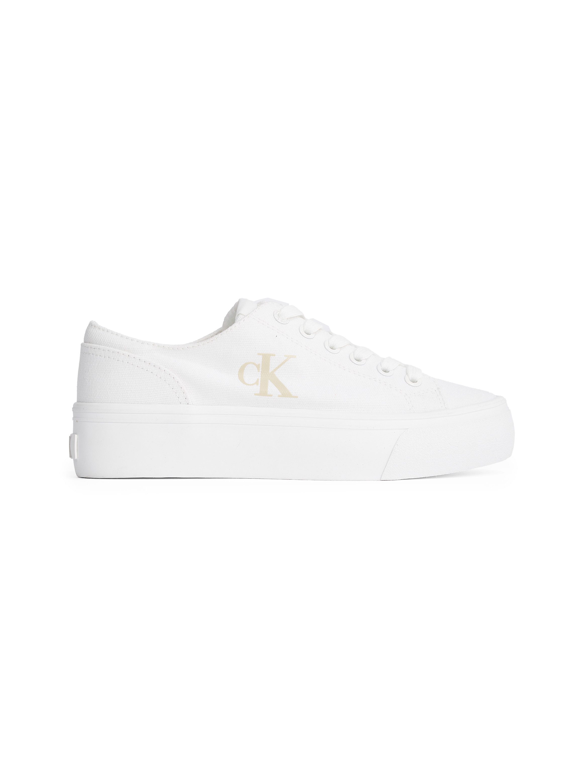 Calvin Klein Plateausneakers VULC FLATFORM LOW CV MG veterschoenen, vrijetijdsschoen, lage schoen met zijlogo