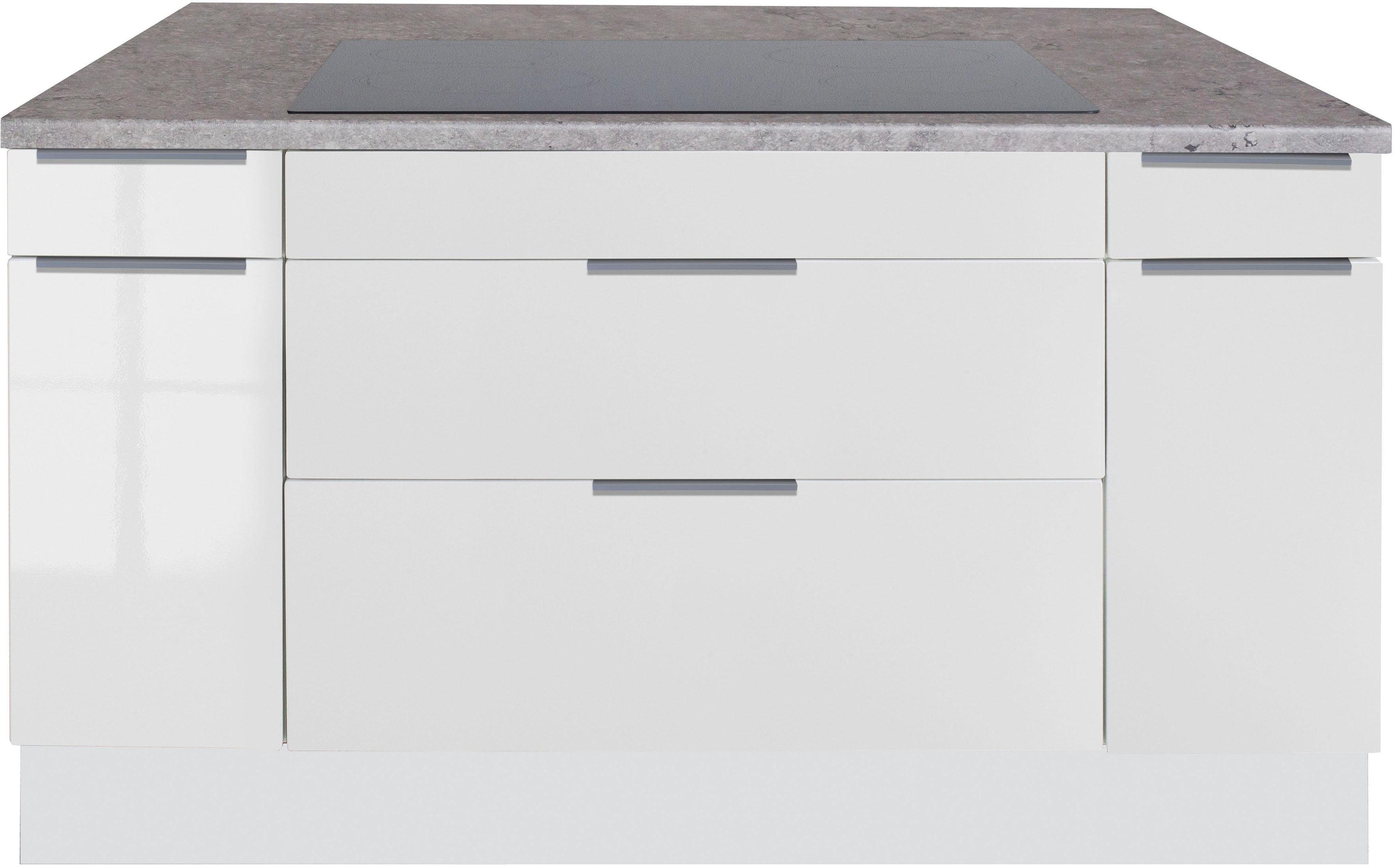 OPTIFIT Kookeiland Tara met volledige uittrekbaarheid en soft-close functie, breedte 150 x 95 cm