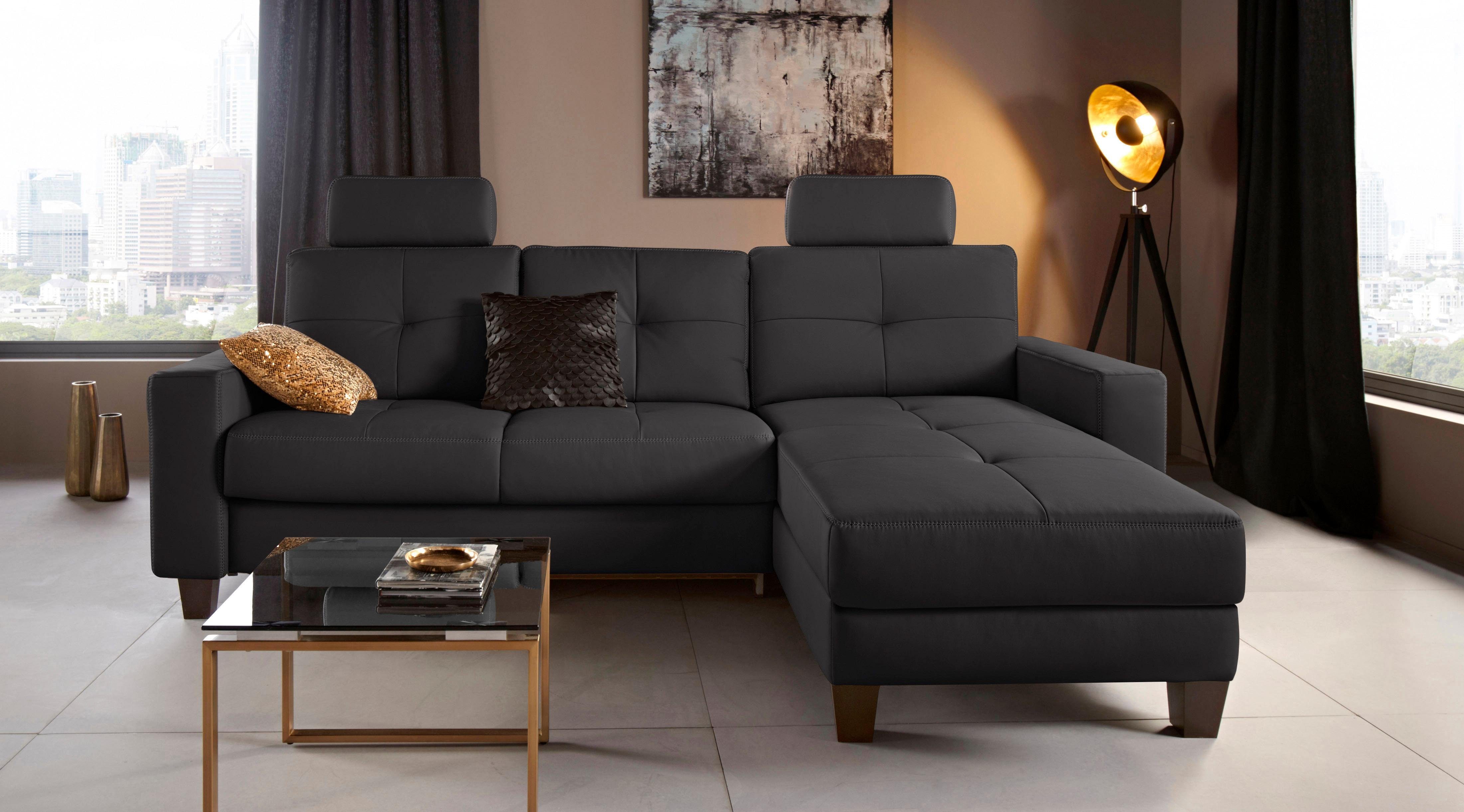 Places of Style Hoekbank Varese L-vorm Kruisnaad in beige