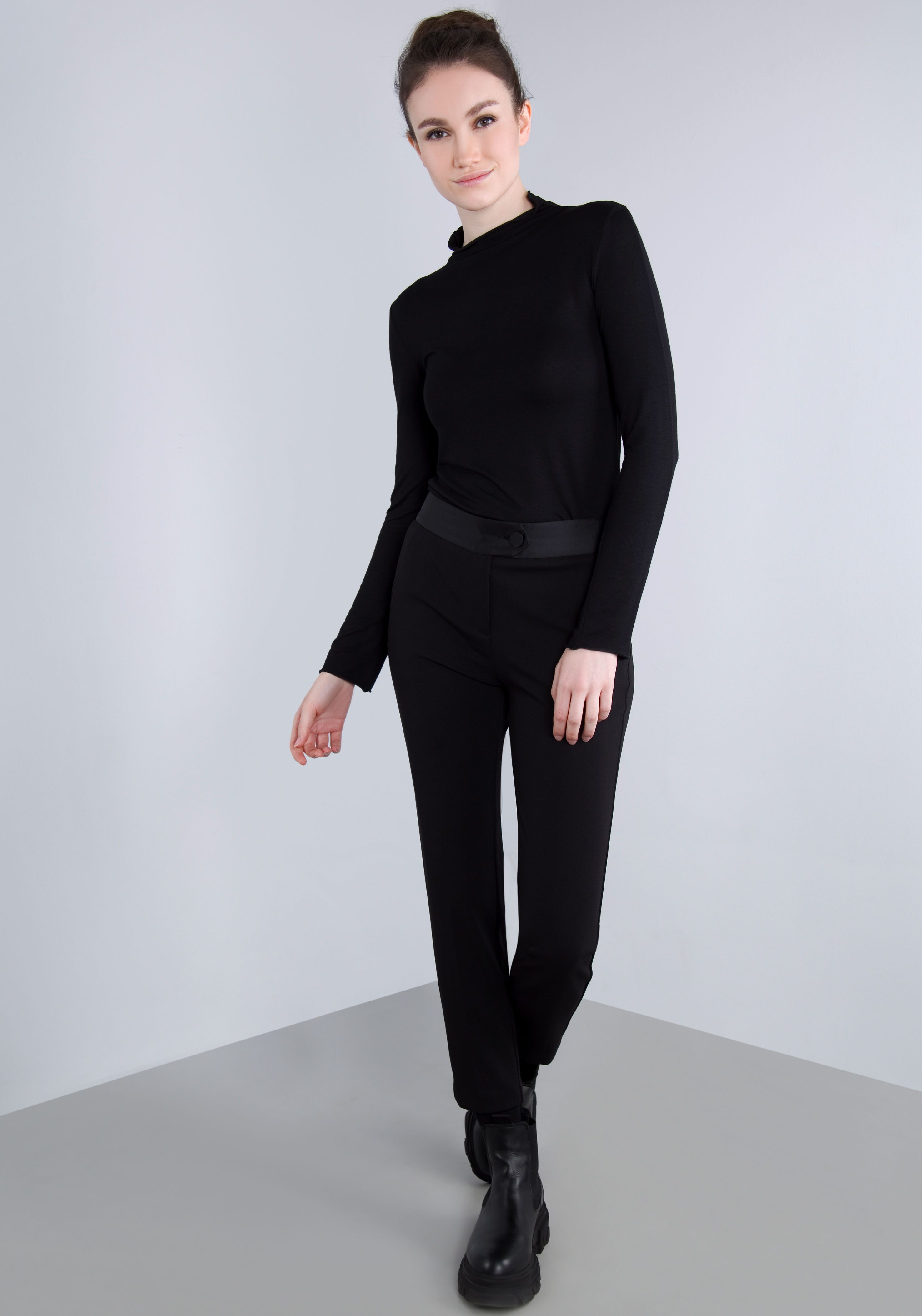 IMPERIAL Pantalon smalle verkorte broek met satijnen band