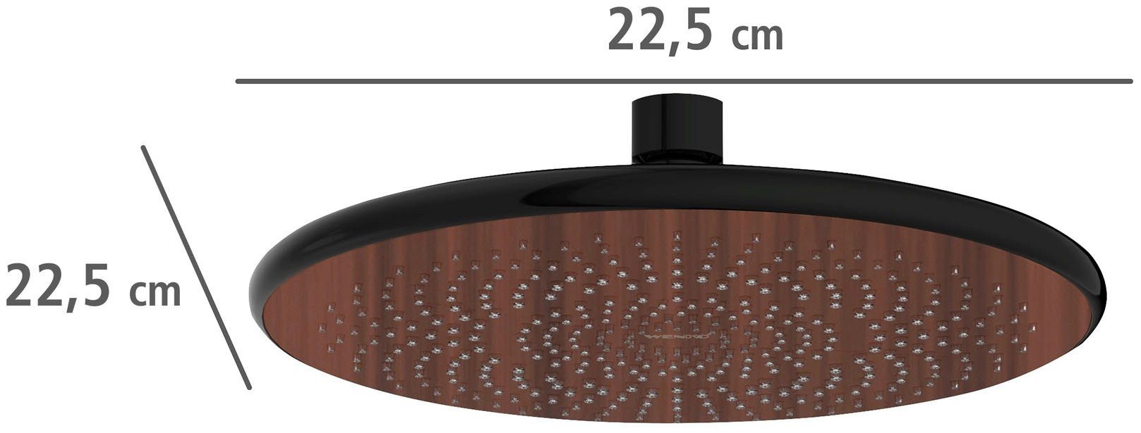 WENKO Regendouchekop Watersaving Hout, Ø 22,5 cm (1-delig)