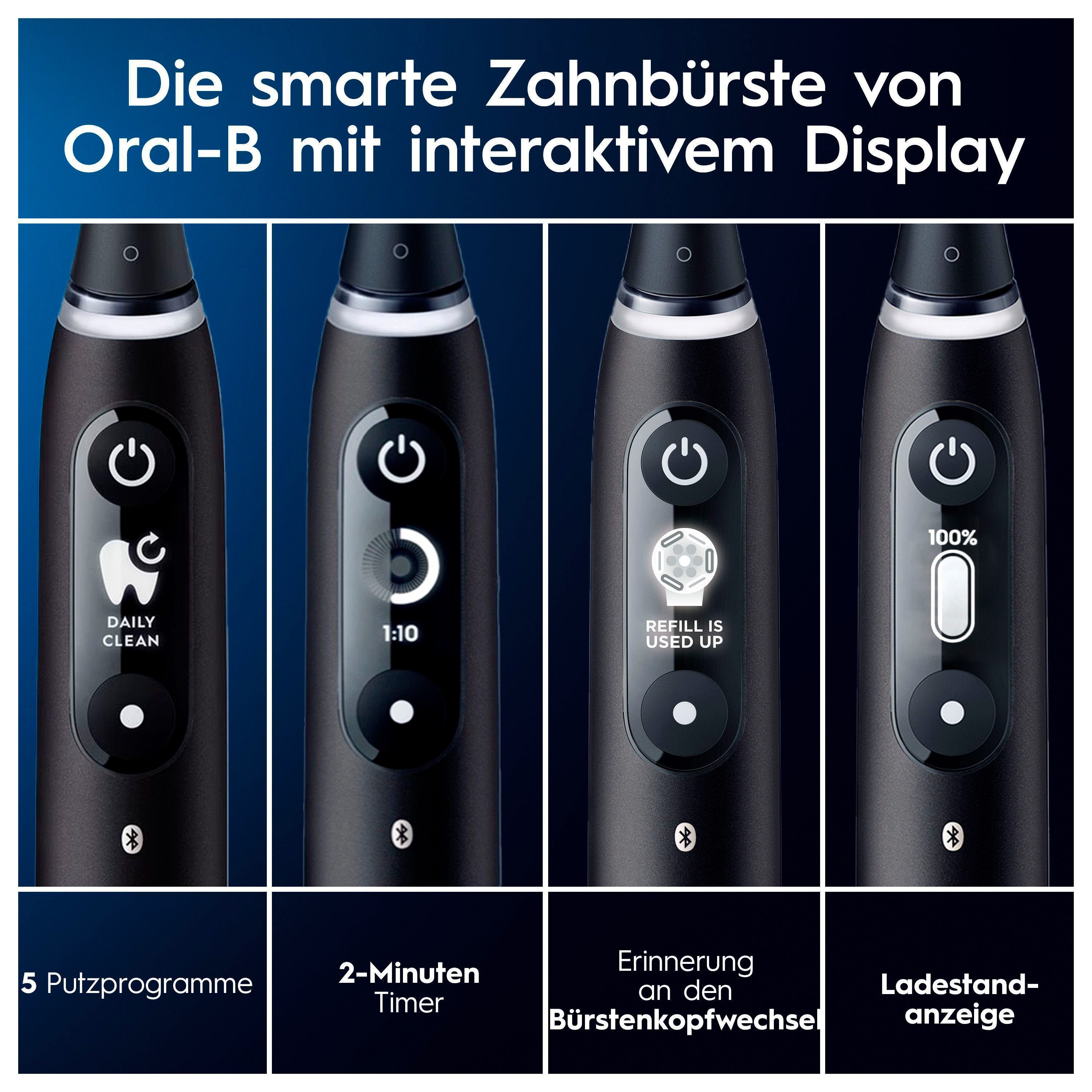 Oral B Elektrische tandenborstel IO 7 met magnet technologie, display, 5 reinigingsstanden, reisetui