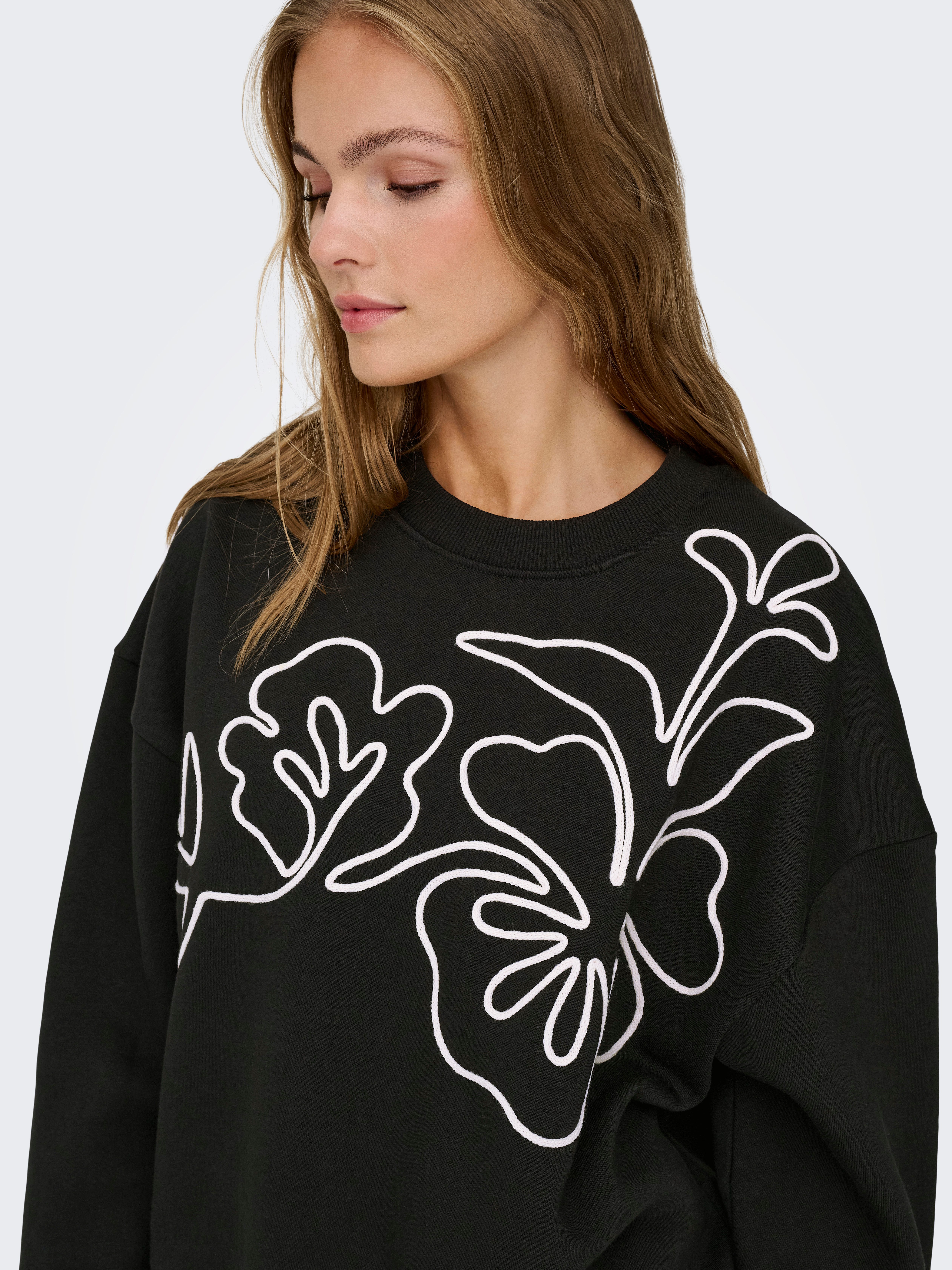 JDY Sweatshirt JDYCANOA L/S EMB SWEAT JRS NOOS