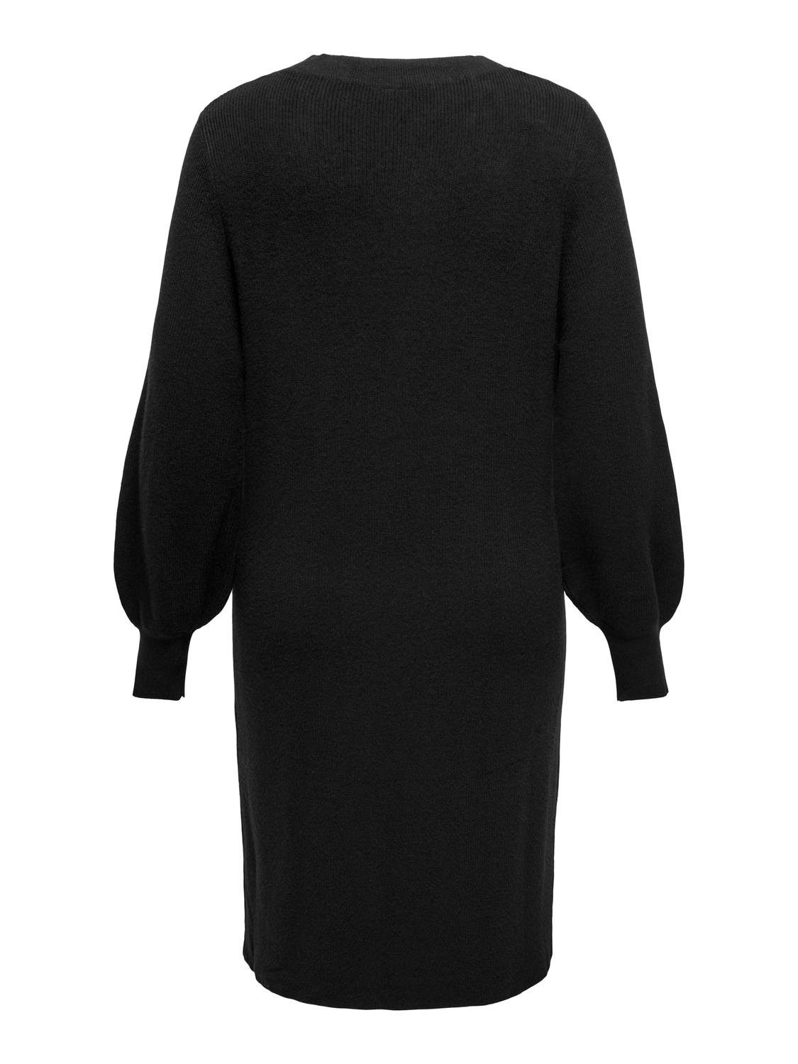 ONLY CARMAKOMA Gebreide jurk CARKATIA LS V-NECK DRESS KNT NOOS