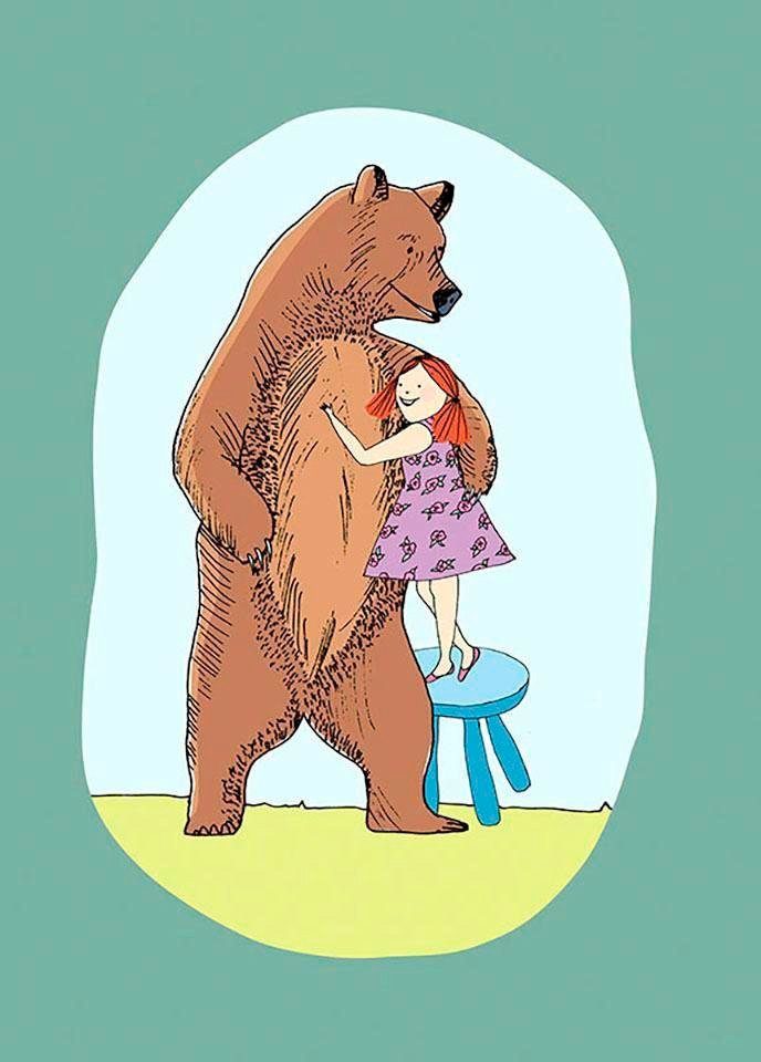 Komar Wanddecoratie Lili and Bear Wanddecoratie - zonder lijst (1 stuk)
