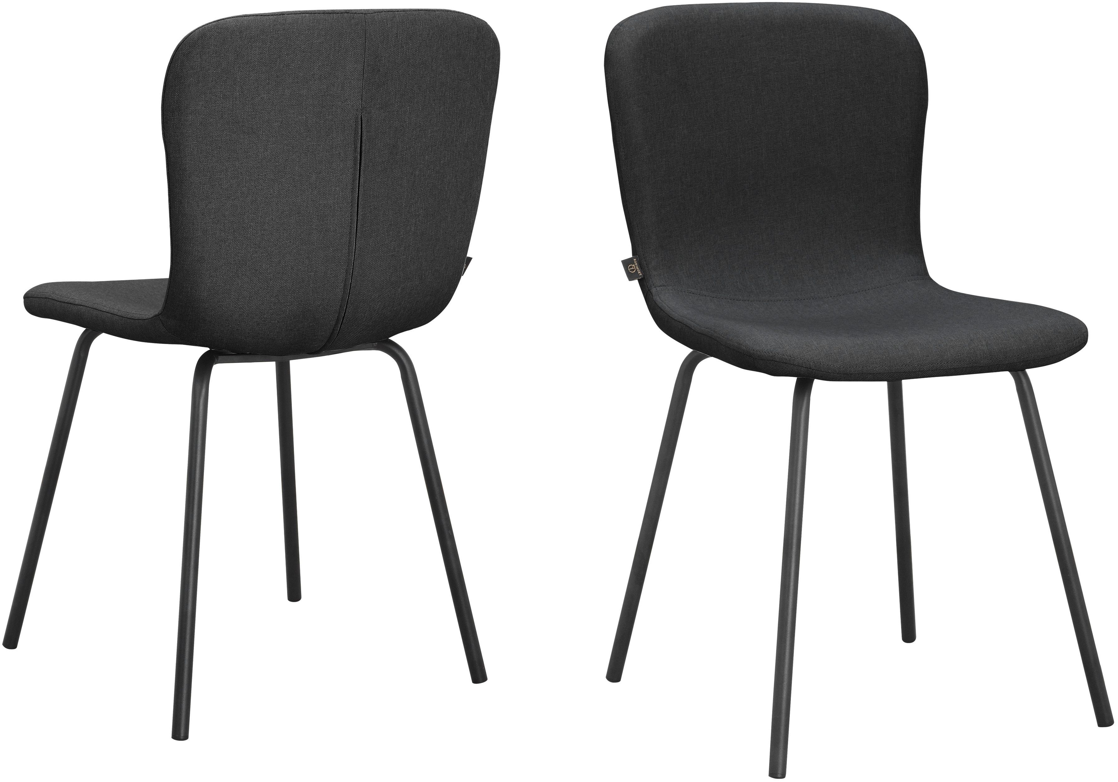 Leonique Eetkamerstoel Ulmar Met elegante poedercoating zwarte benen (2 stuks)