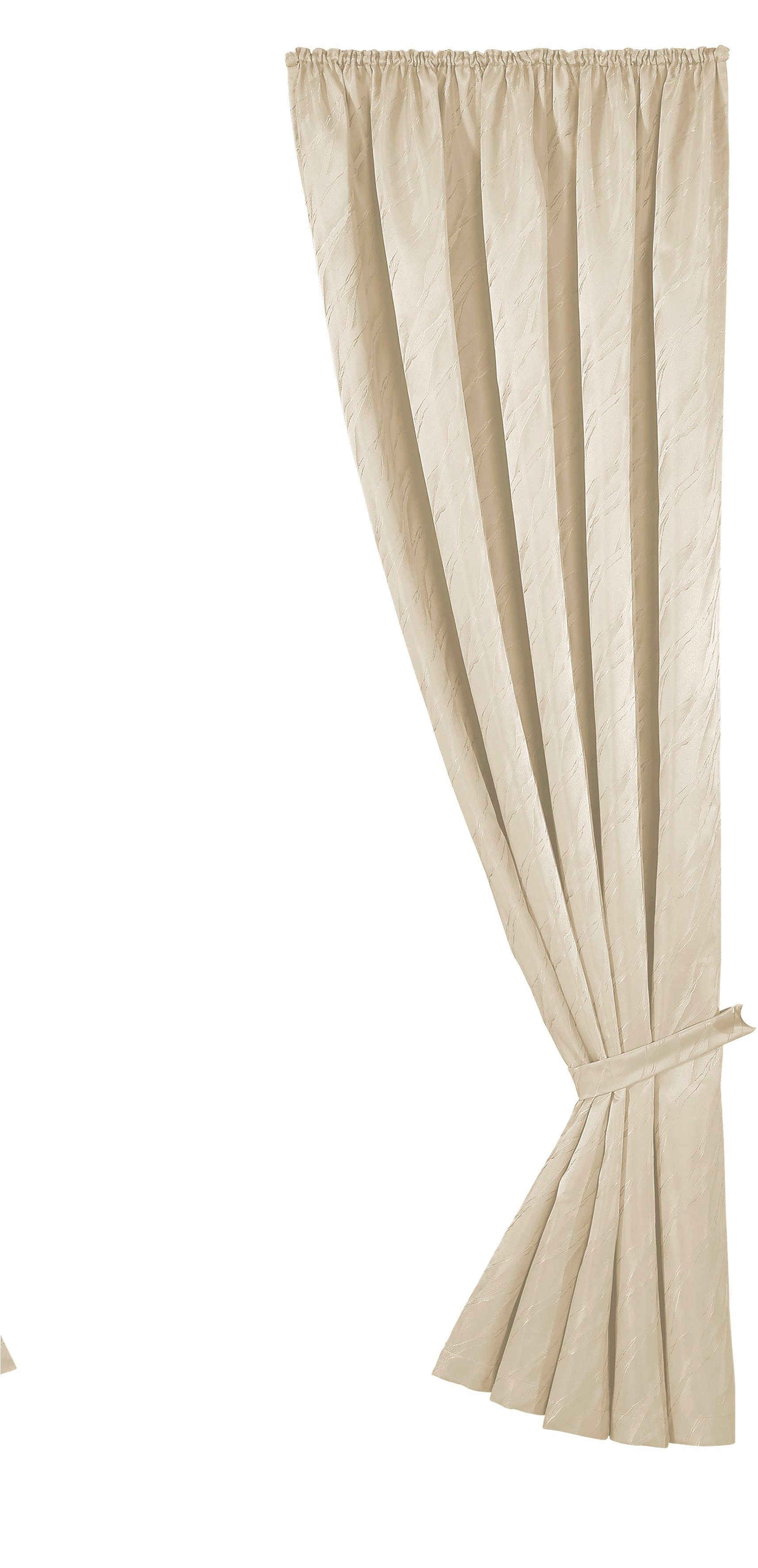 Weckbrodt Gordijn Linz Jacquard, ondoorzichtig, edele glans, met raffhouder, gordijn, store (1 stuk) kant & klaar gordijnen maat 4 beige
