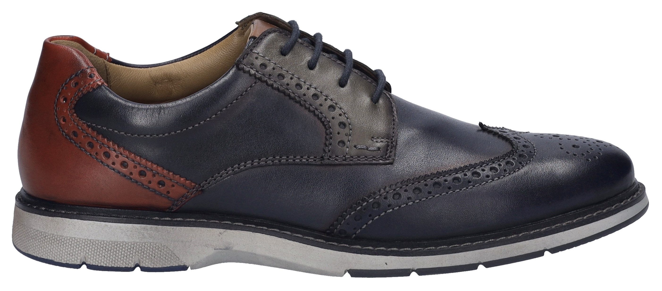 Josef Seibel Schoenen met perforatie Stuart 07 , brogue, businessschoen, anzugschuh met vleugelkappen