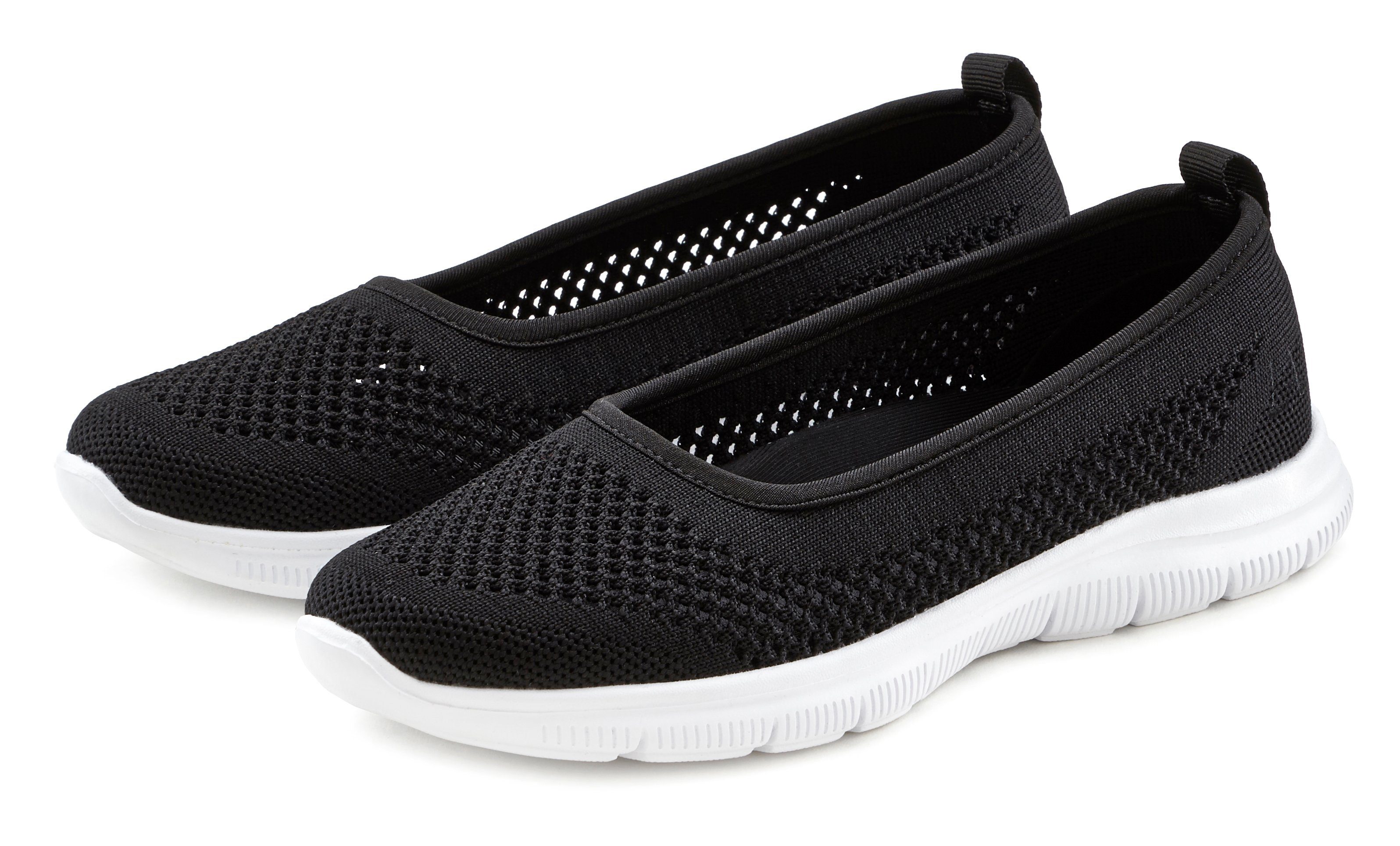 Lascana Sneaker-ballerina’s ultralichte slipper, slip-on sneaker, vrijetijdsschoen vegan