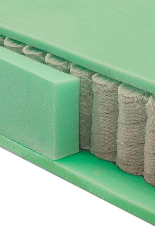 grüne betten Boxspring Luisa met pocketveringsmatras, topmatras en sierkussen, 100% veganistisch