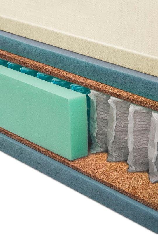 grüne betten Boxspring Amelia met pocketveringsmatras met 7 zones en sierkussen, 100% veganistisch