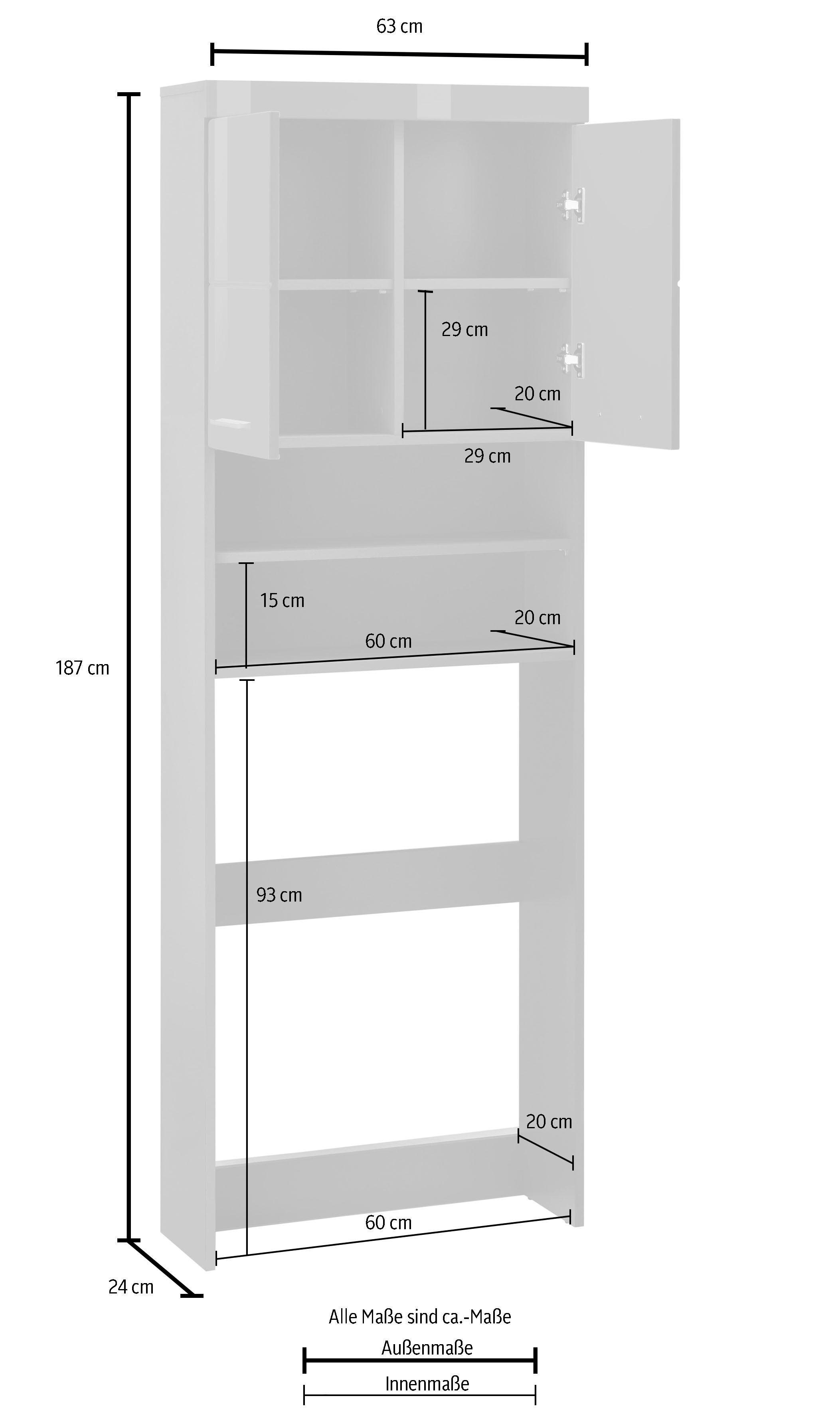 INOSIGN Kast voor wasmachine Avena Washer-overbouw - niche voor wasmachines 60 cm breed