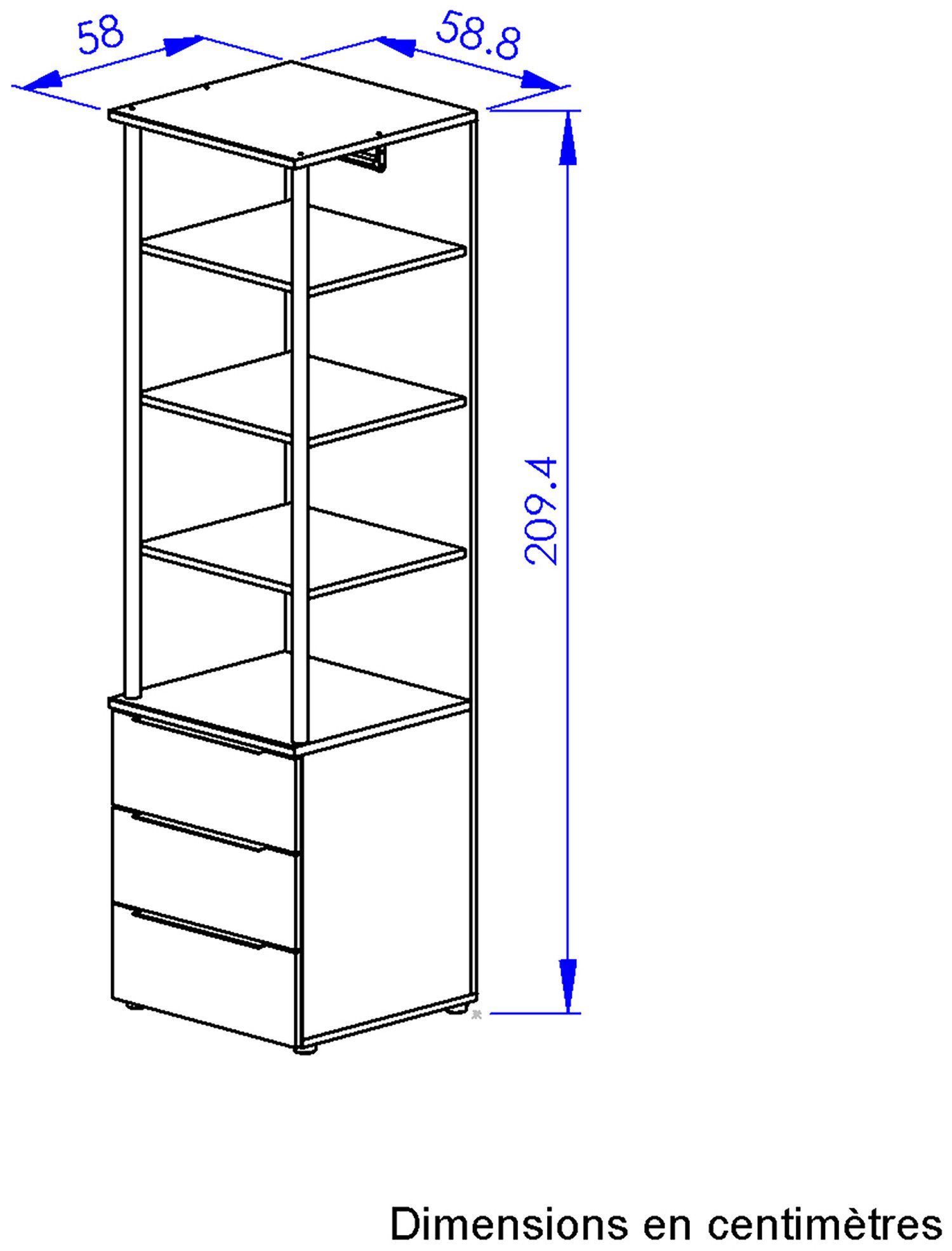 Gami Kastmodule Multifunctioneel, royaal met keuze uit kast of planken